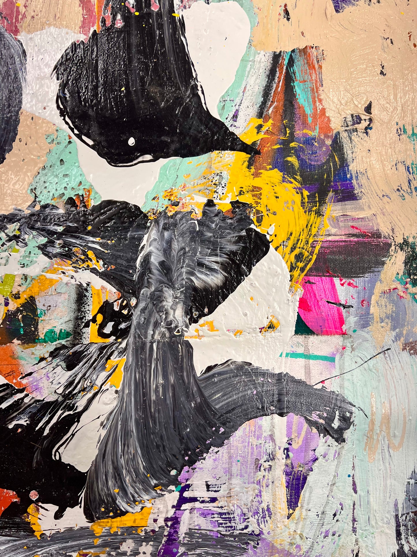 Walk Quietly Breathe Vibrantly / Vibrant Abstract Collage / March 2025