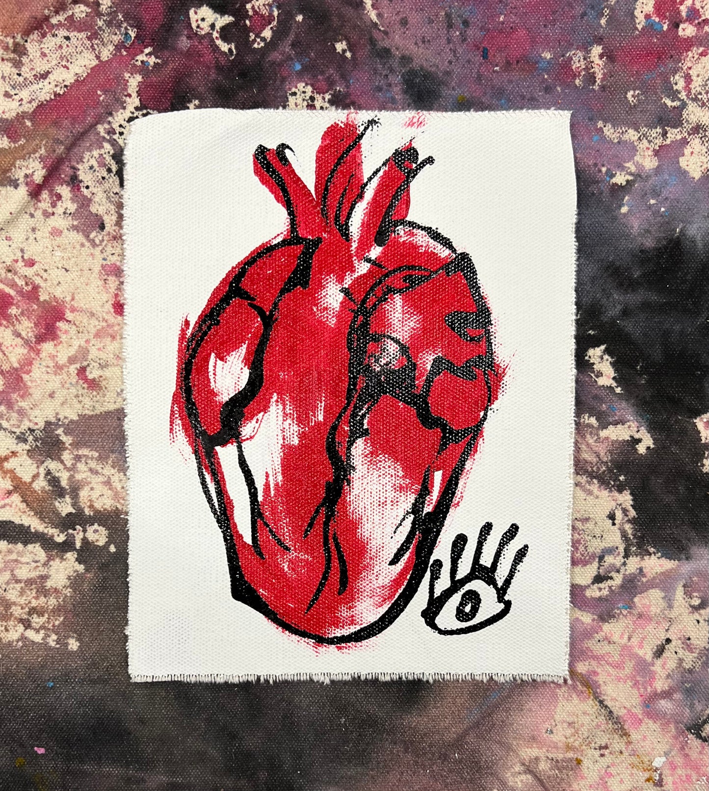 Heart Sketch 1 / red, black & white pocket art / January 2024