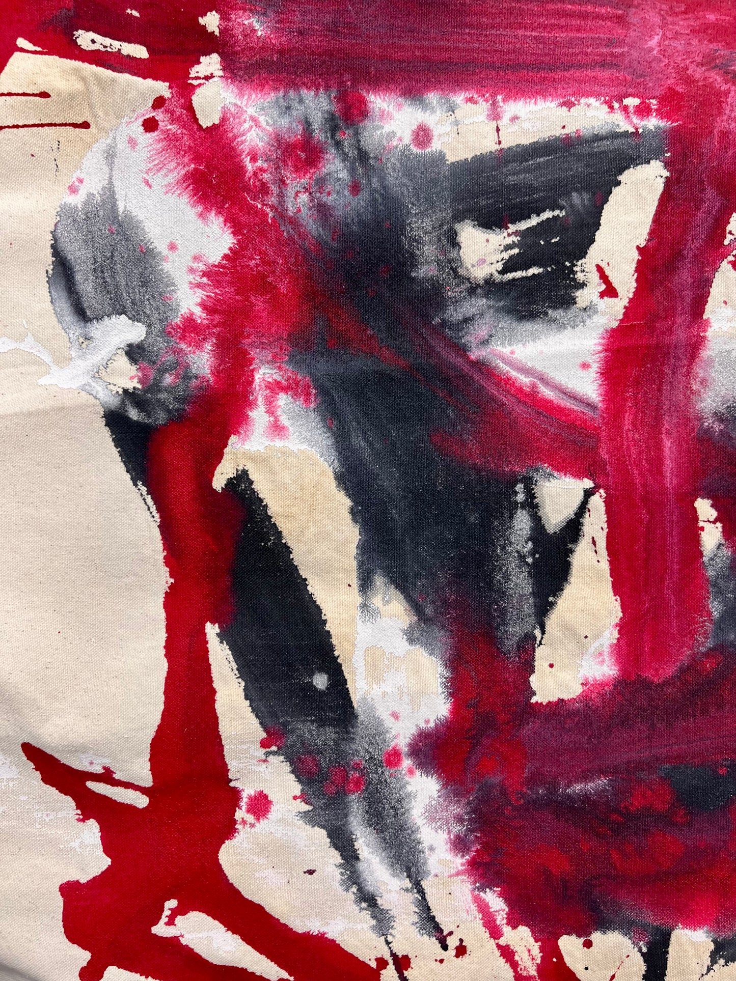 Honor Within Each Heartbeat Step / Black & Red Minimalist Abstract / March 2025