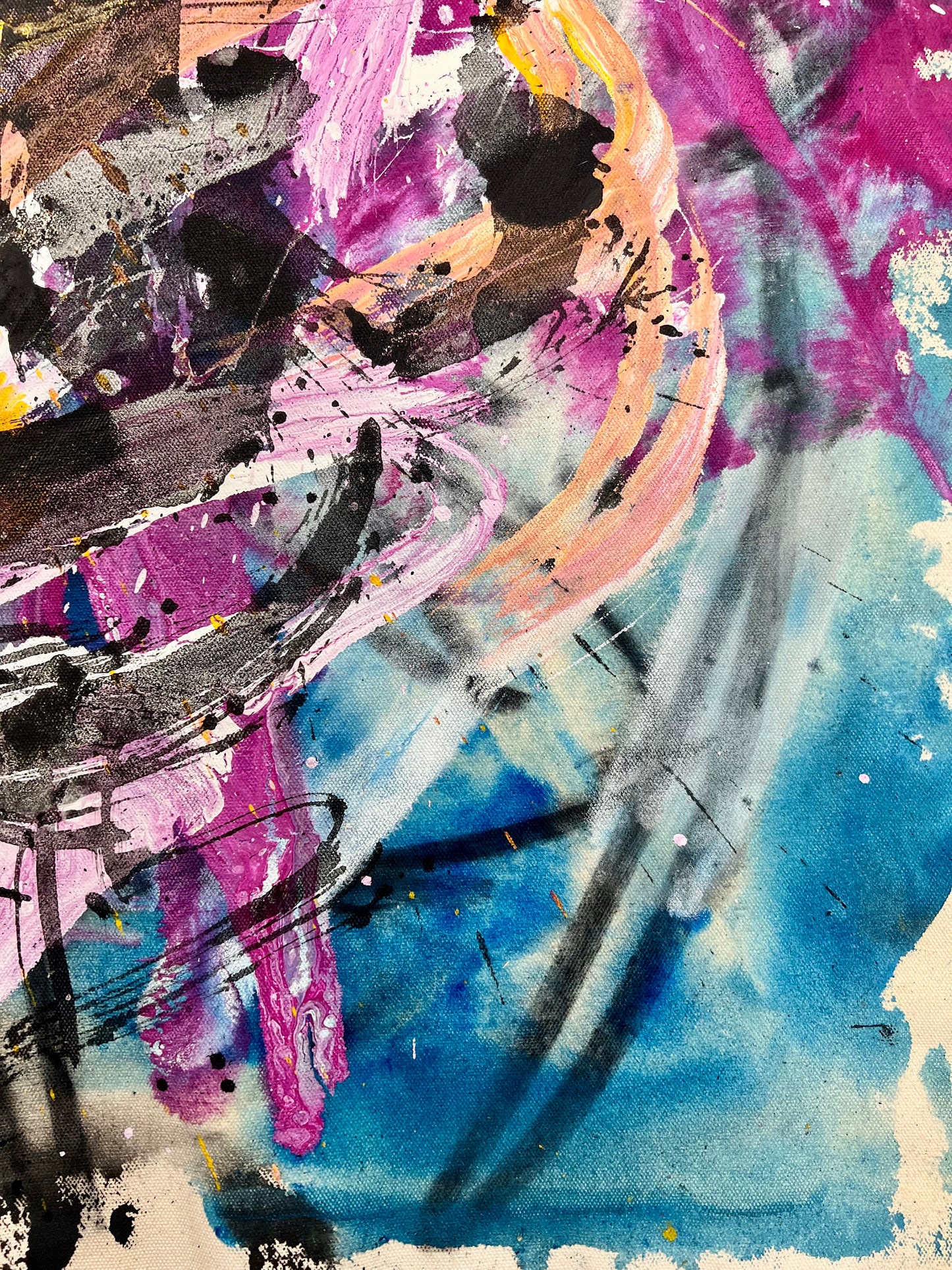 Just Begin / Charcoal & Goldenrod Abstract / March 2025
