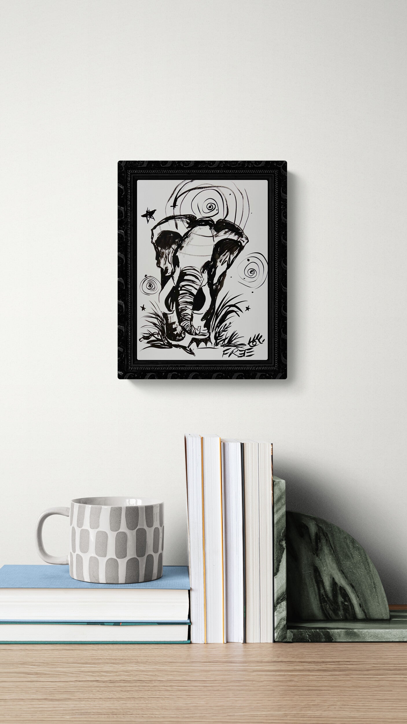 Black & White Elephant Sketch / Archival Paper / Sunday Collection / October 2025