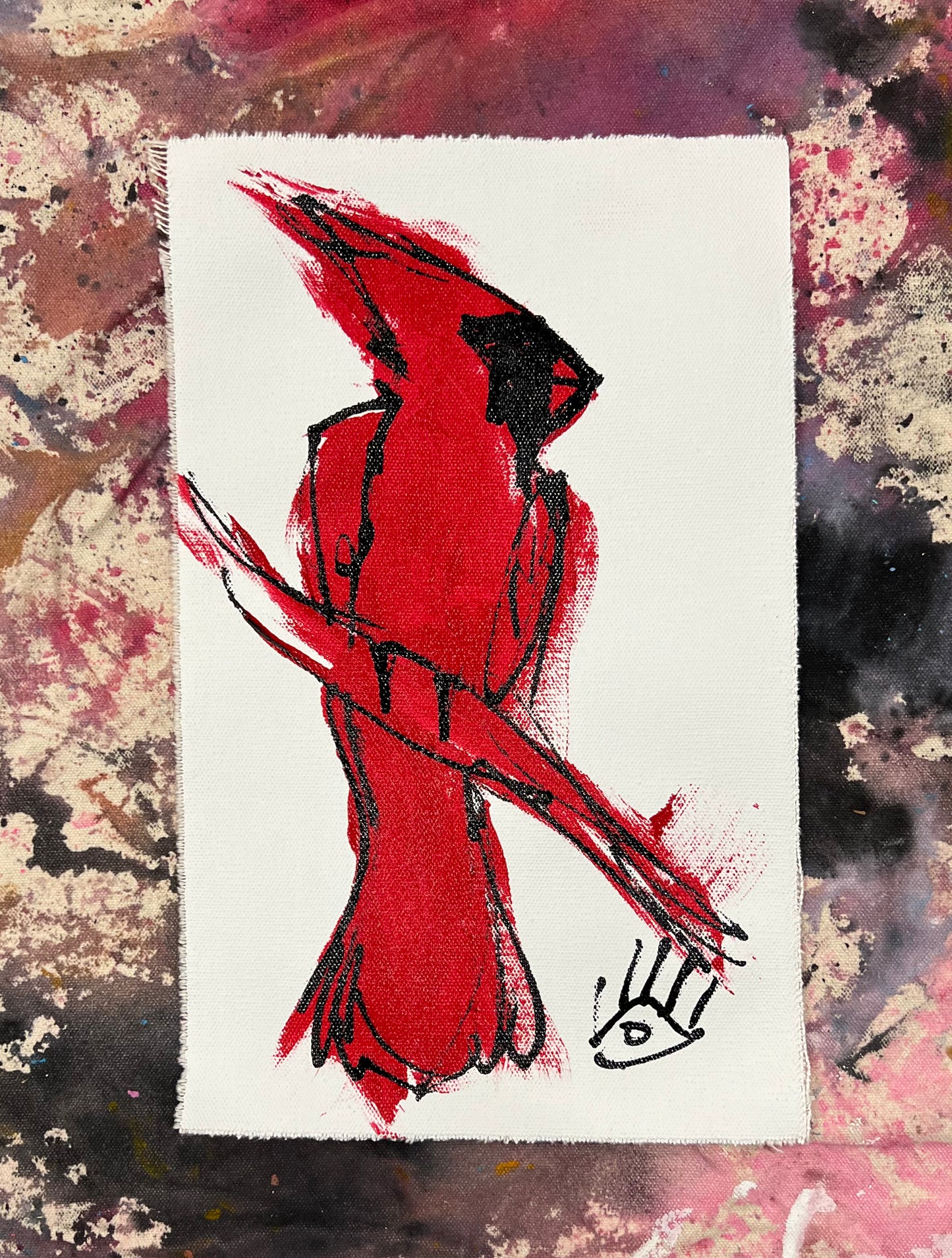 Cardinal Sketch 4 / red, black & white / January 2024