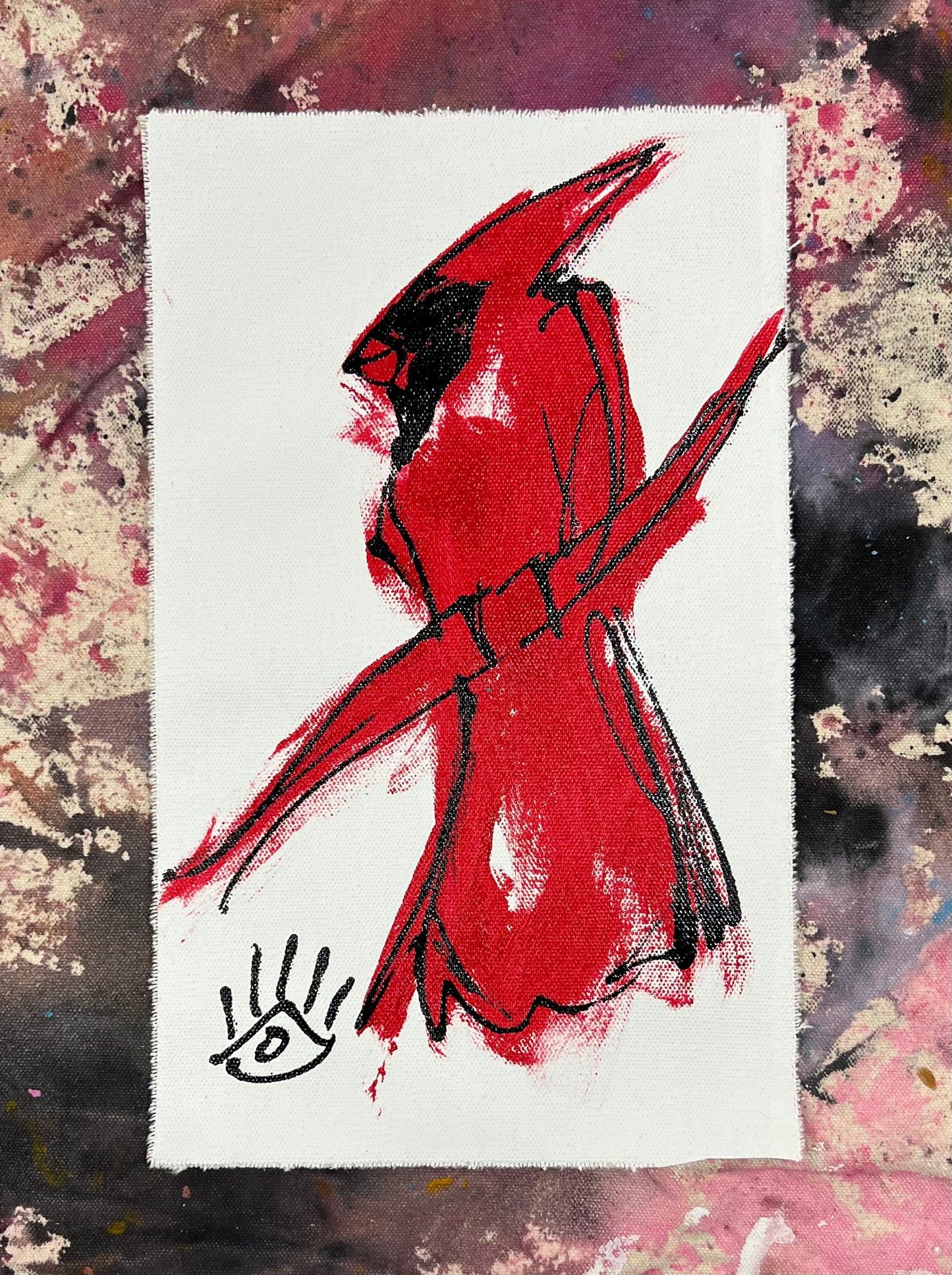 Cardinal Sketch 5 / red, black & white / January 2024