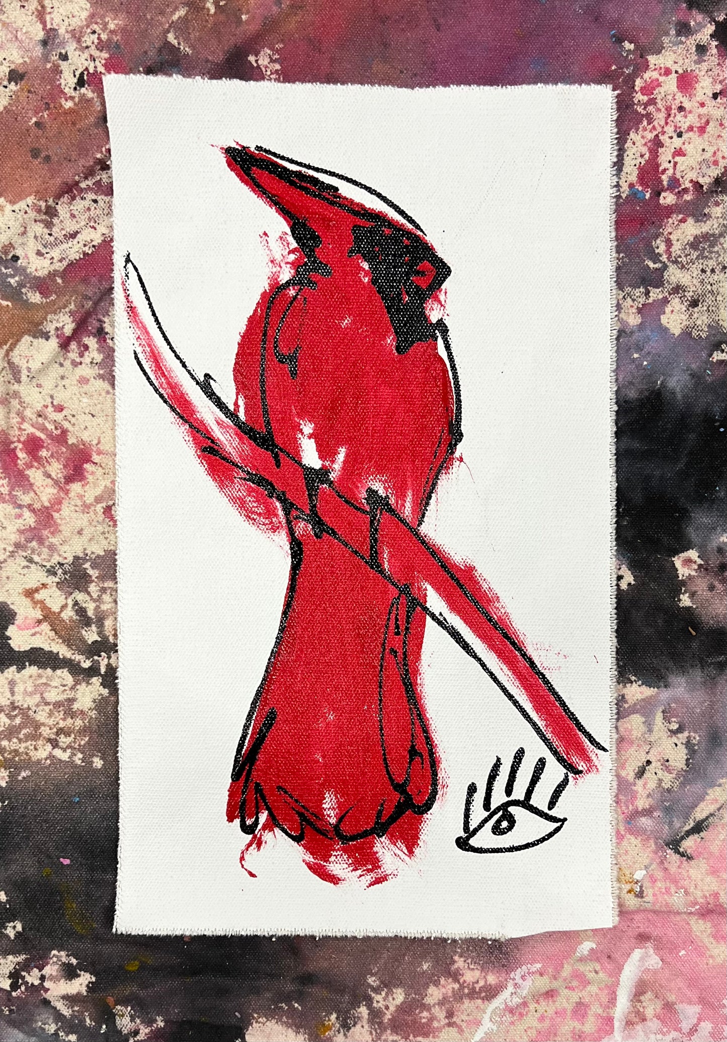 Cardinal Sketch 3 / red, black & white / January 2024