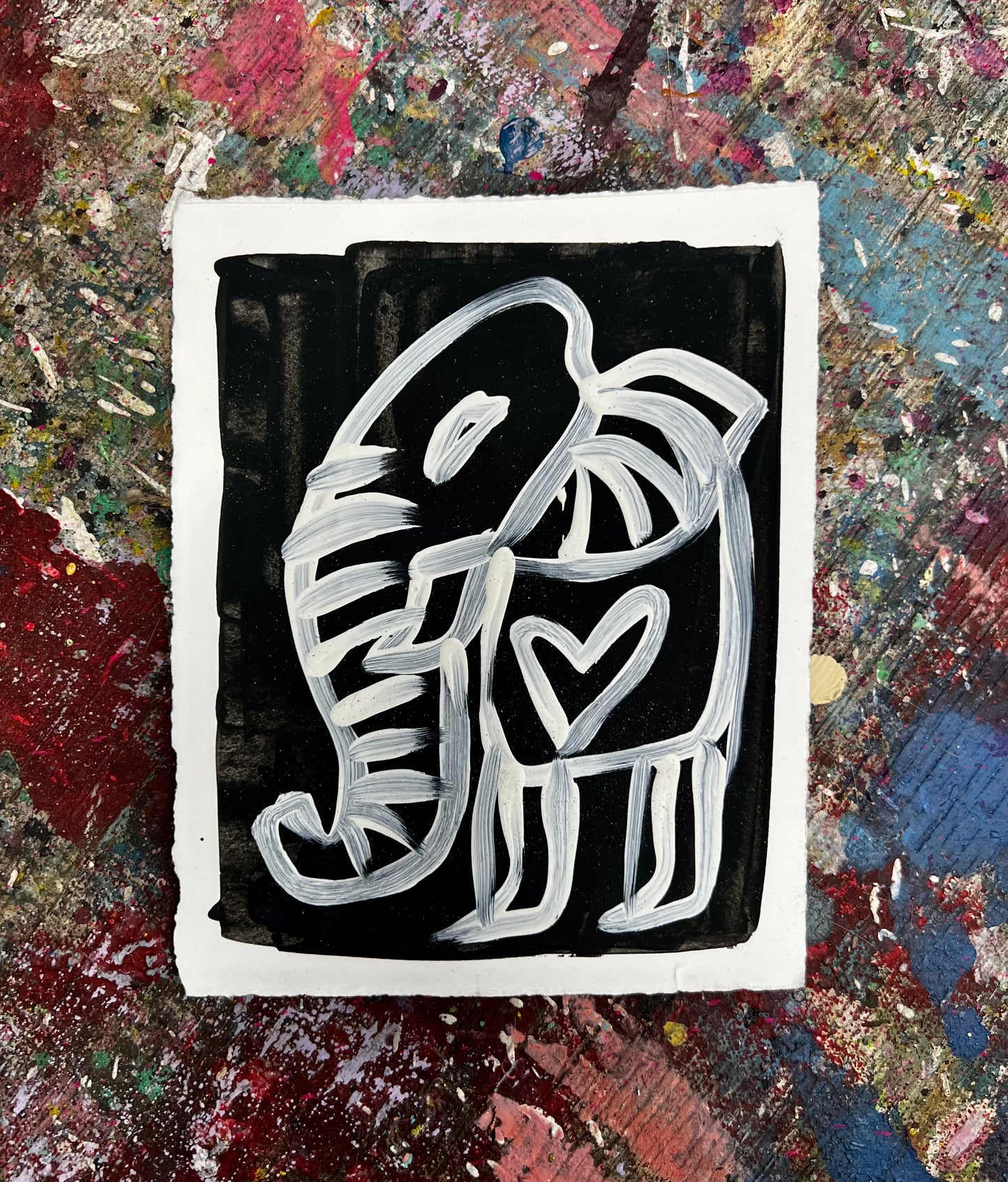 Cave Elephant Sketch 2 / Black & White / Archival Paper / BOGO Originals / January 2026