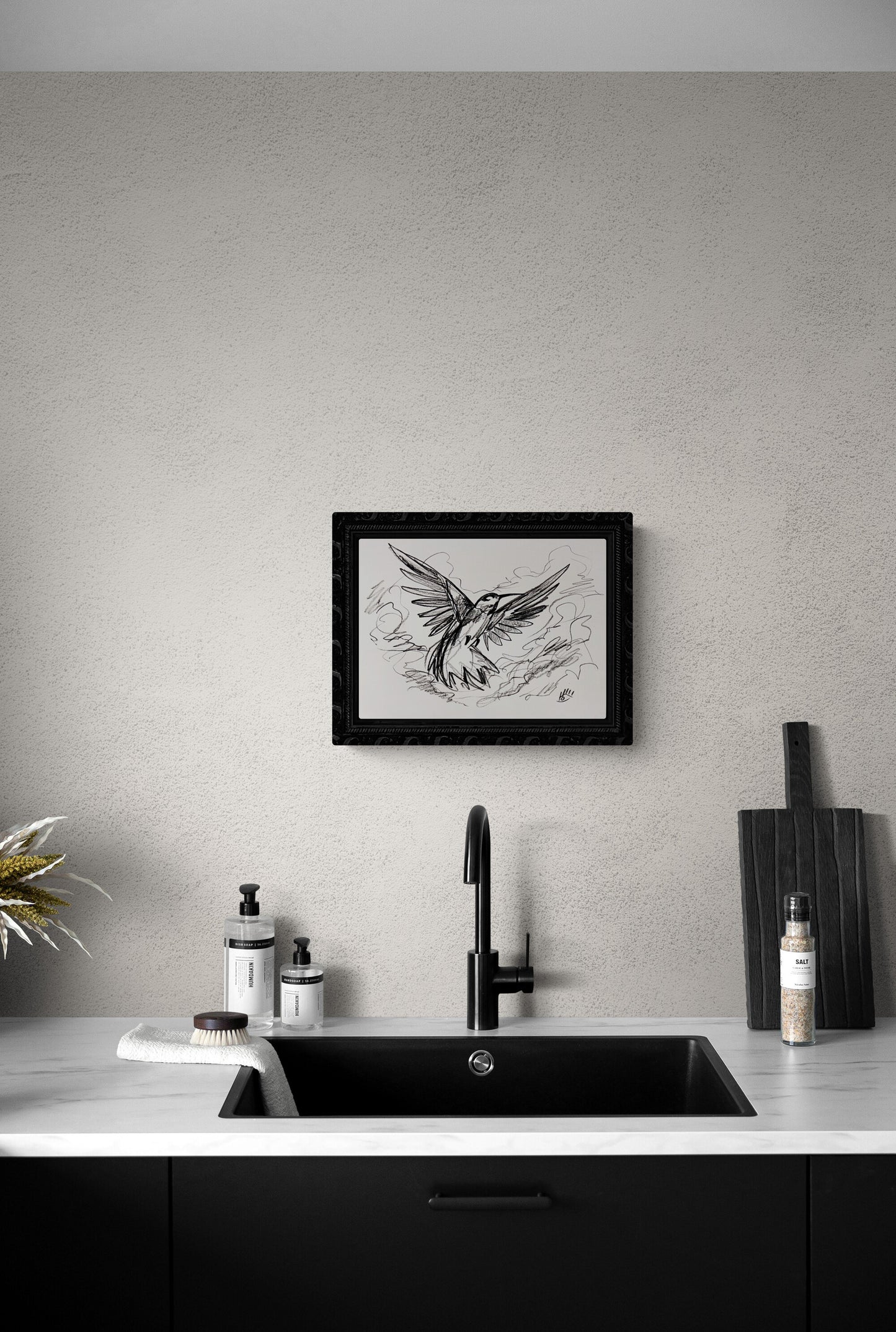 Black & White Hummingbird Sketch / Archival Paper / Sunday Collection / August 2025