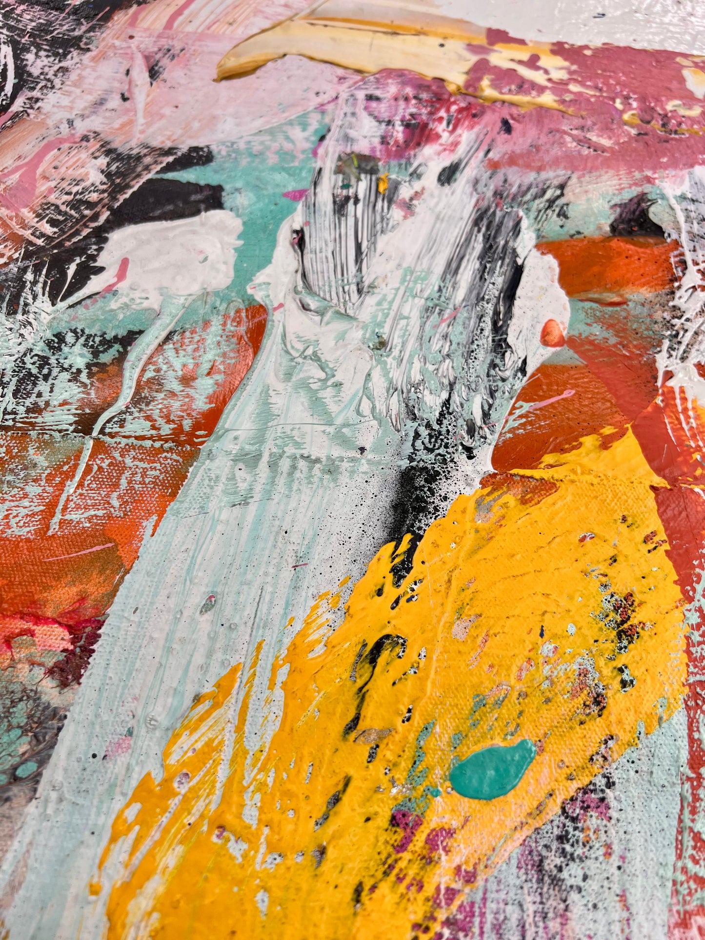 Walk Quietly Breathe Vibrantly / Vibrant Abstract Collage / March 2025