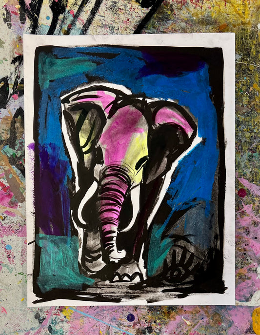 Midnight Elephant Sketch / Archival Paper / Sunday Collection / October 2025