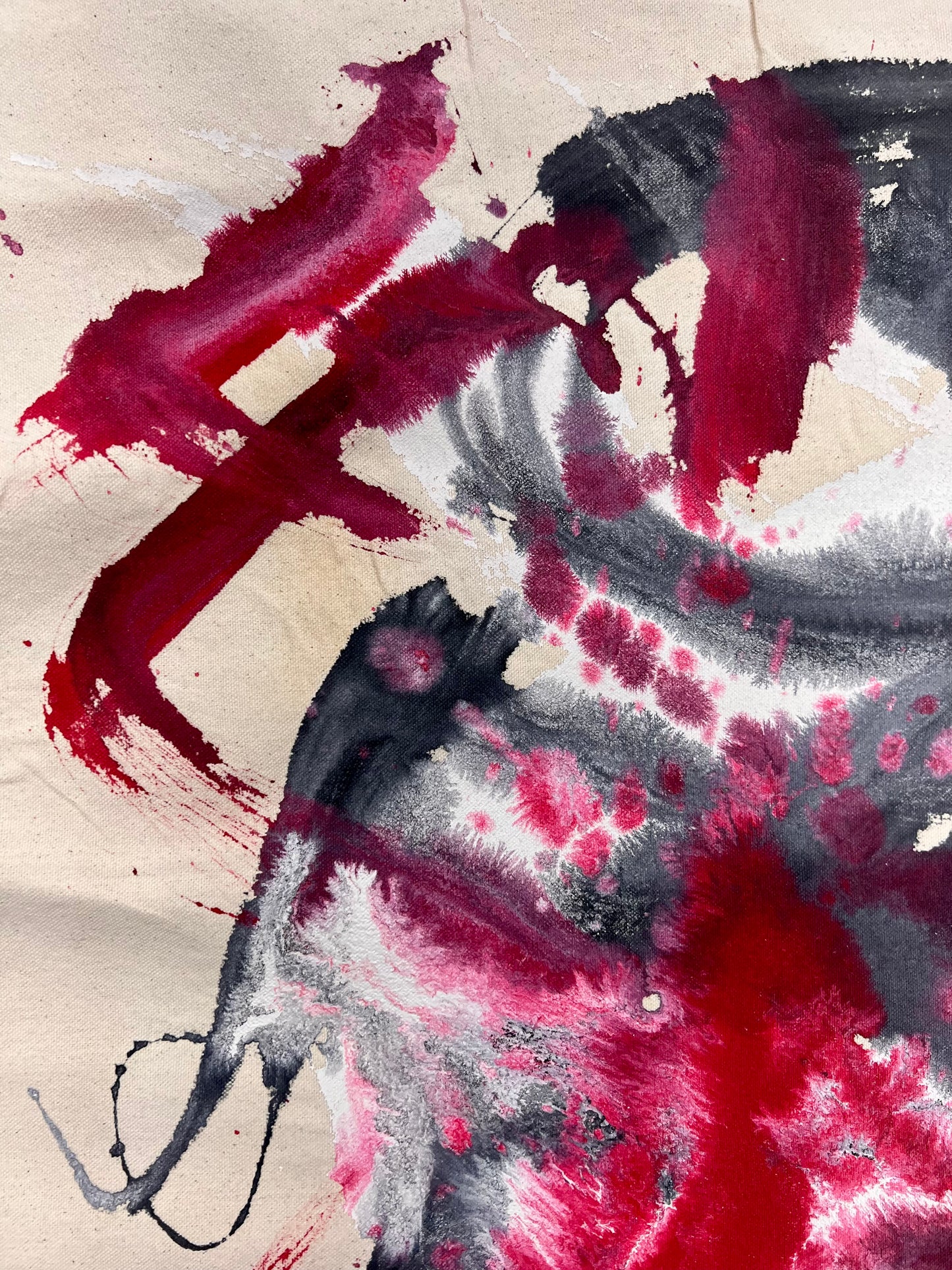 Honor Within Each Heartbeat Step / Black & Red Minimalist Abstract / March 2025