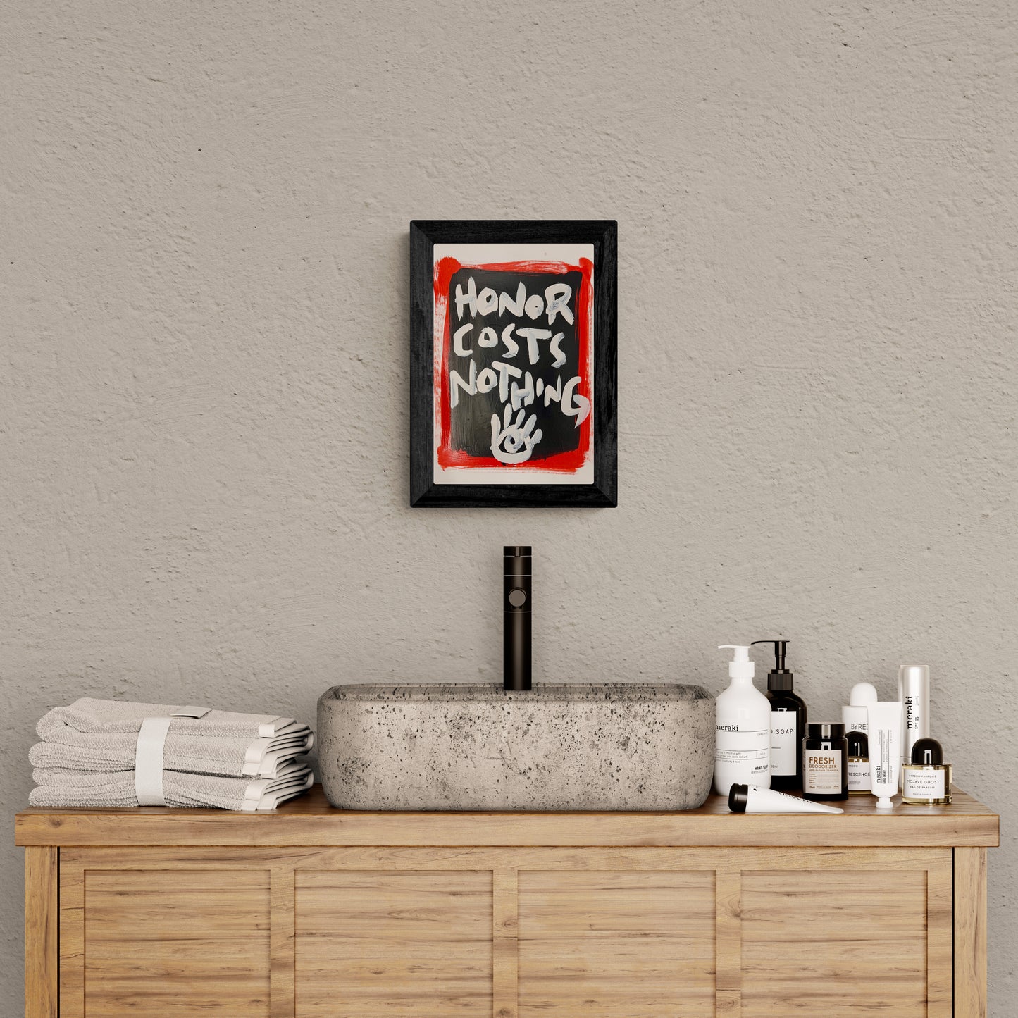 Honor Costs Nothing / Red & Black Mantra / Archival Paper / Sunday Collection / August 2025