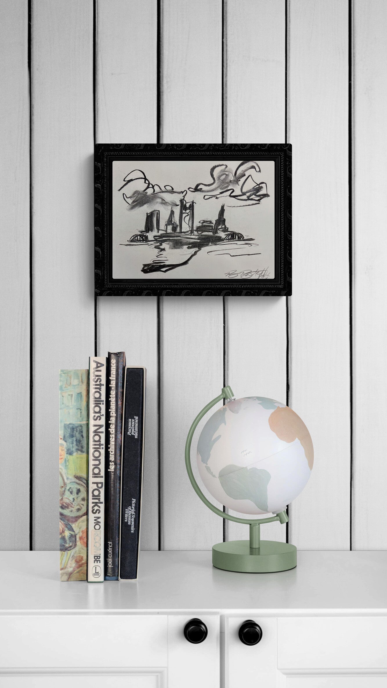 Black & White Skyline Sketch / Archival Paper / Sunday Collection / August 2025