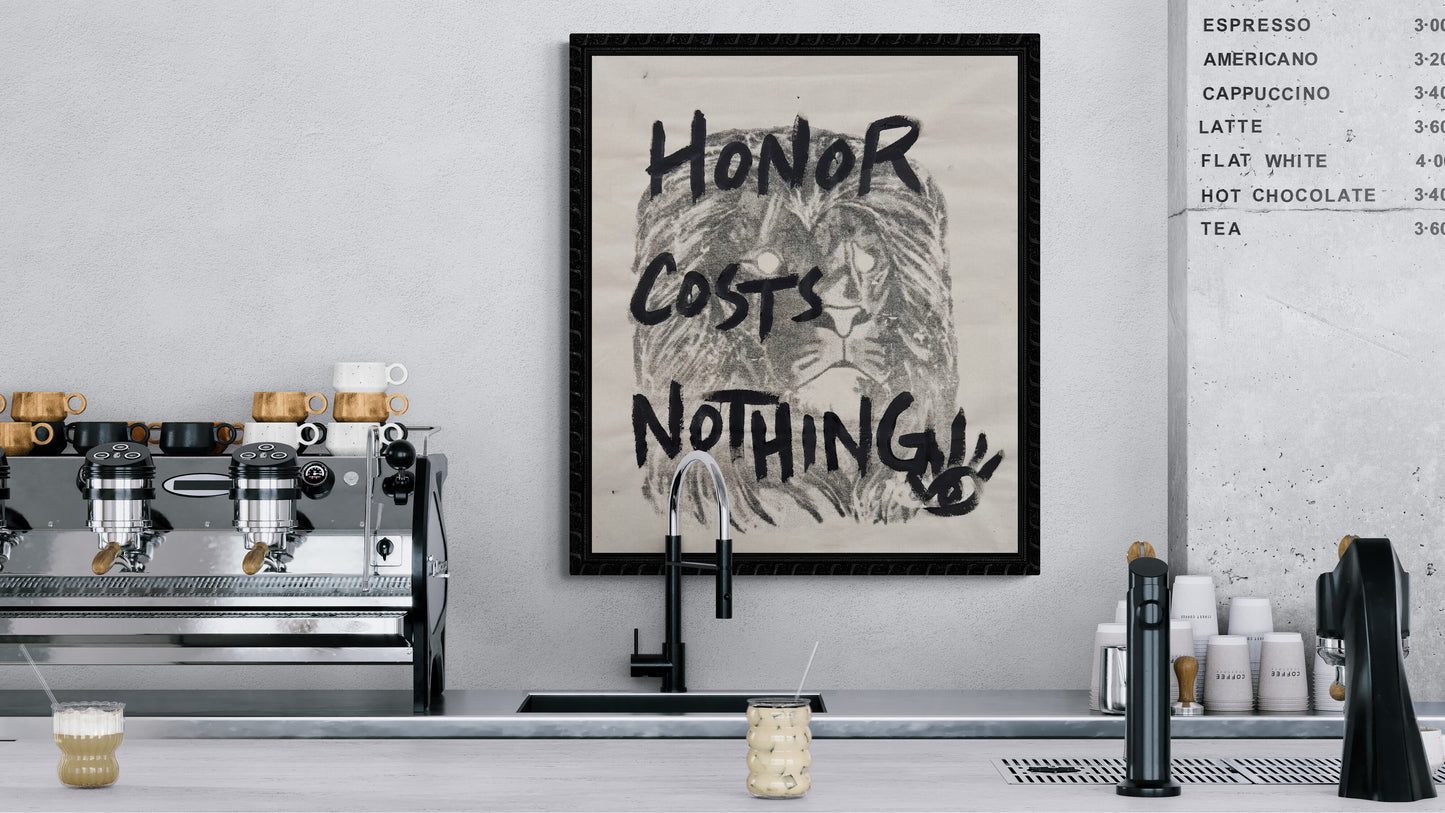 Honor Costs Nothing / Vintage Screenprint Lion / Sunday Collection / July 2025