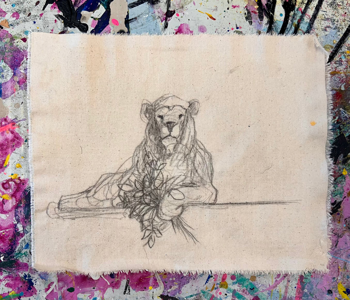 Sing Quietly / Lounging Lion Sketch / Sunday Collection / September 2025