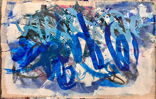 As Above Flowing Into / Shades of Blue Abstract / March 2025