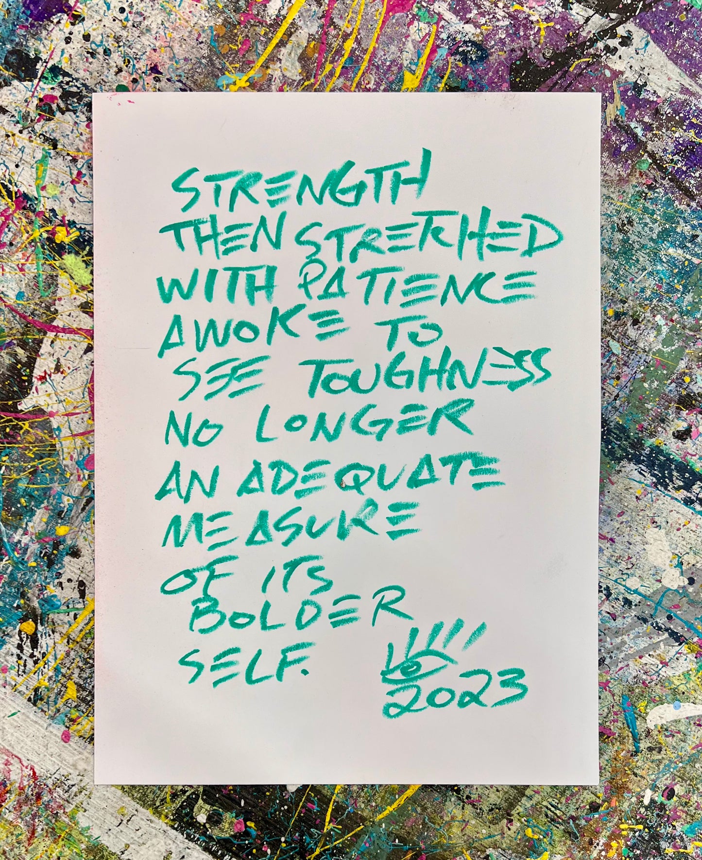 Strength Then Stretched / Rhino / Mixed-Media on Archival Paper / November 2023