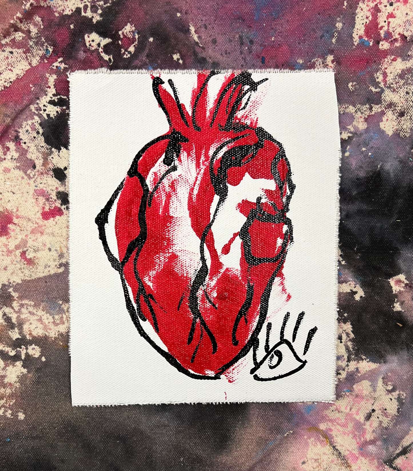 Heart Sketch 2 / red, black & white pocket art / January 2024