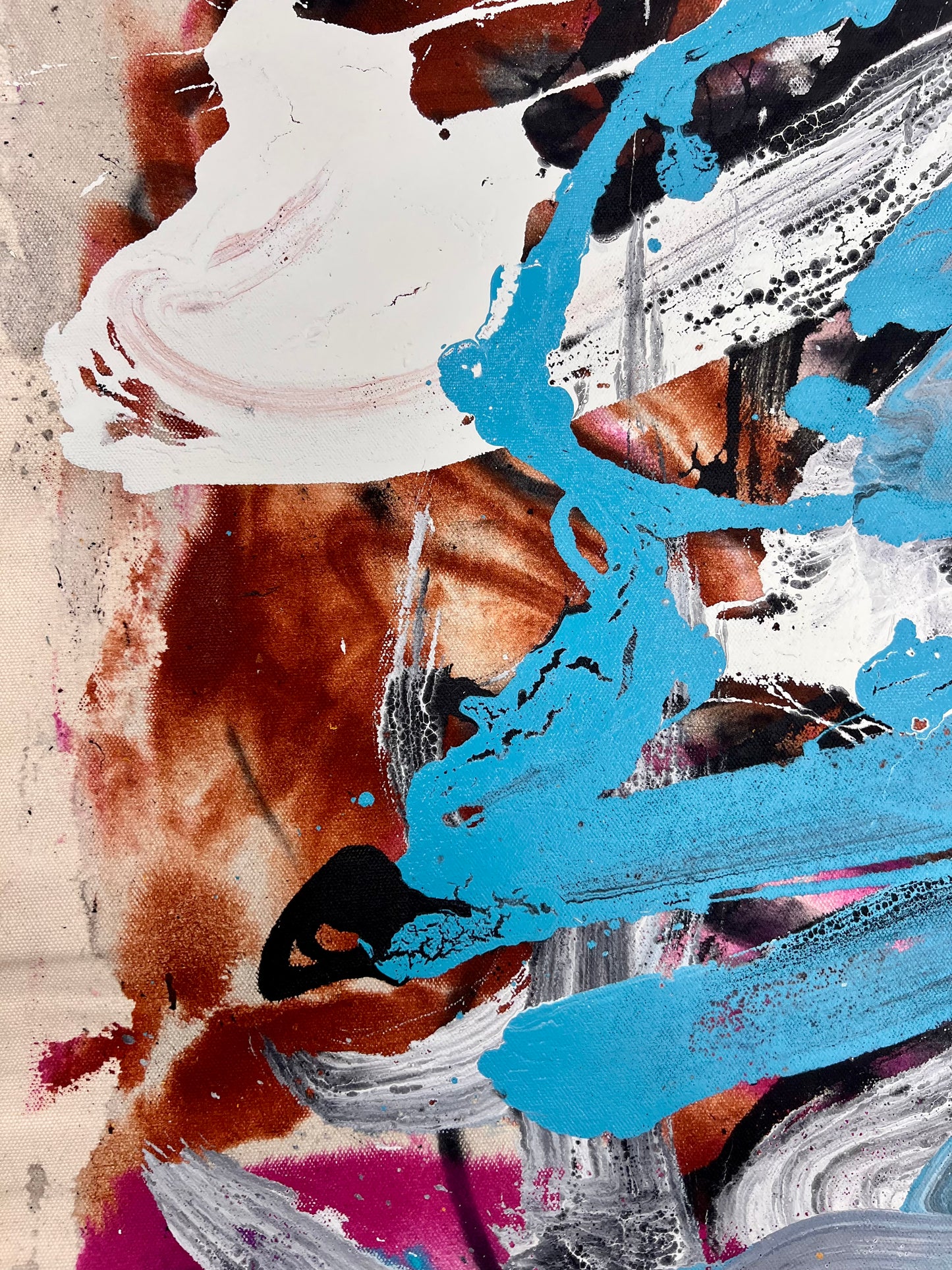 Desert River / Charcoal & Blue Abstract / March 2025
