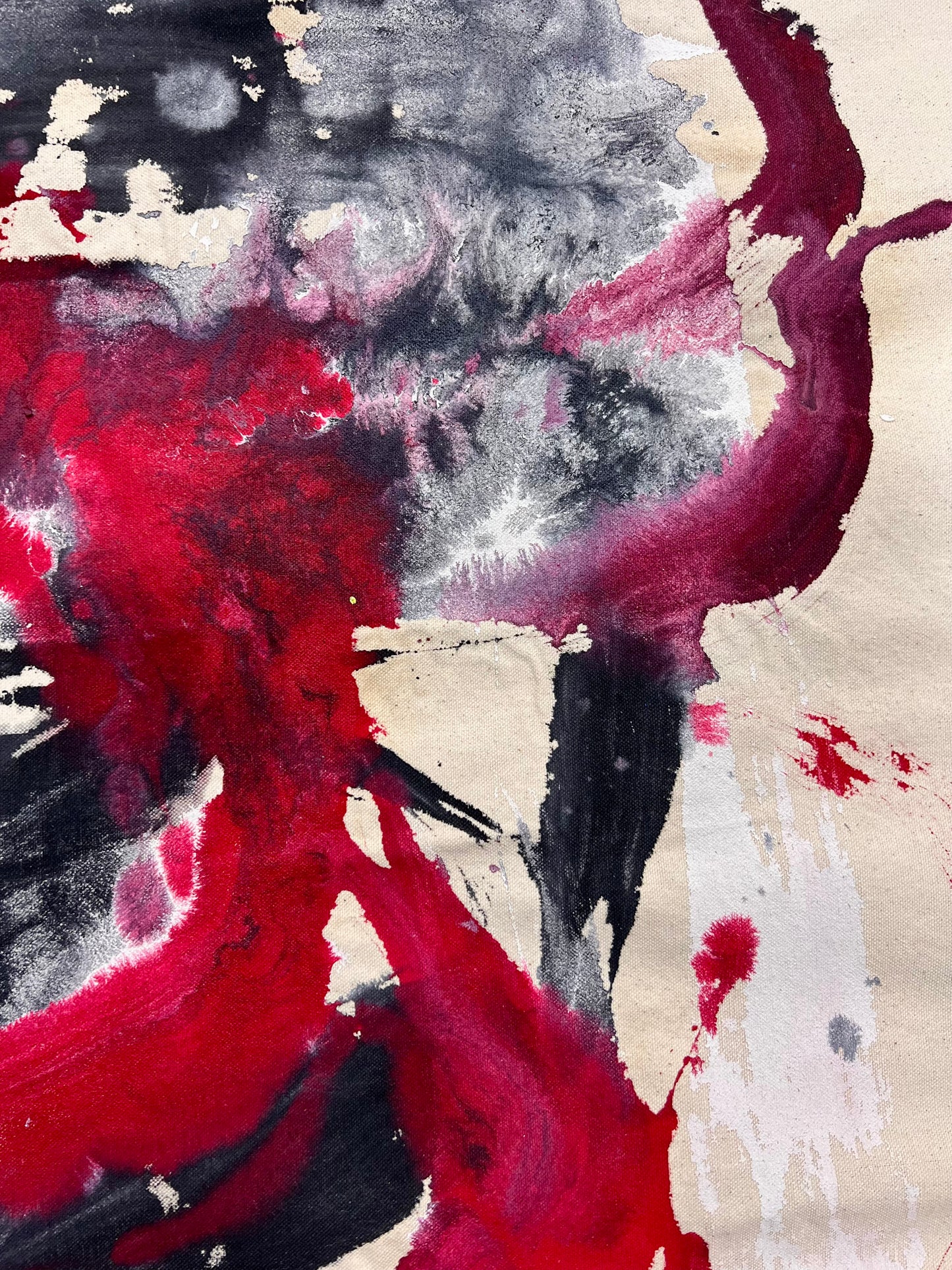 Honor Within Each Heartbeat Step / Black & Red Minimalist Abstract / March 2025