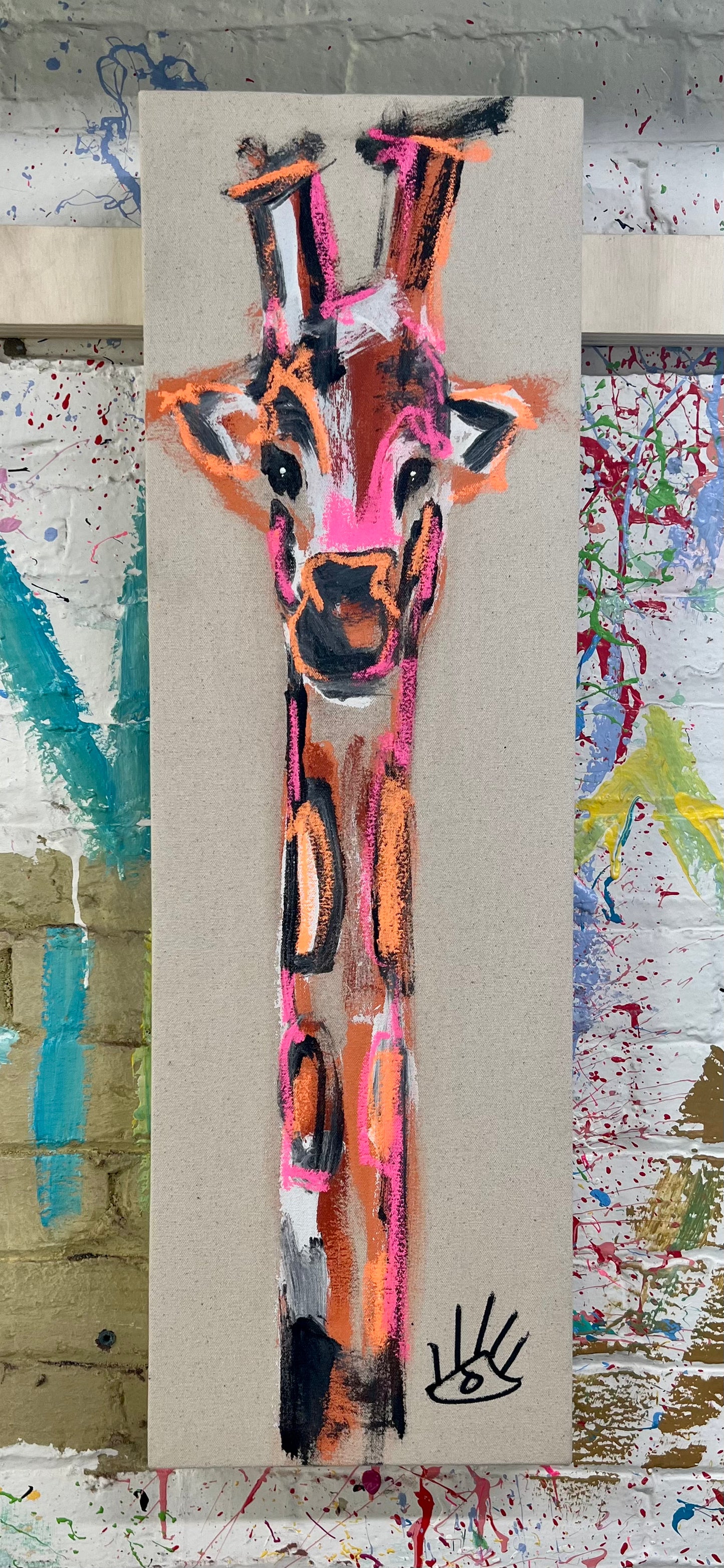 Keep Your Head Up / Orange + Pink Giraffe Sketch / November 2023