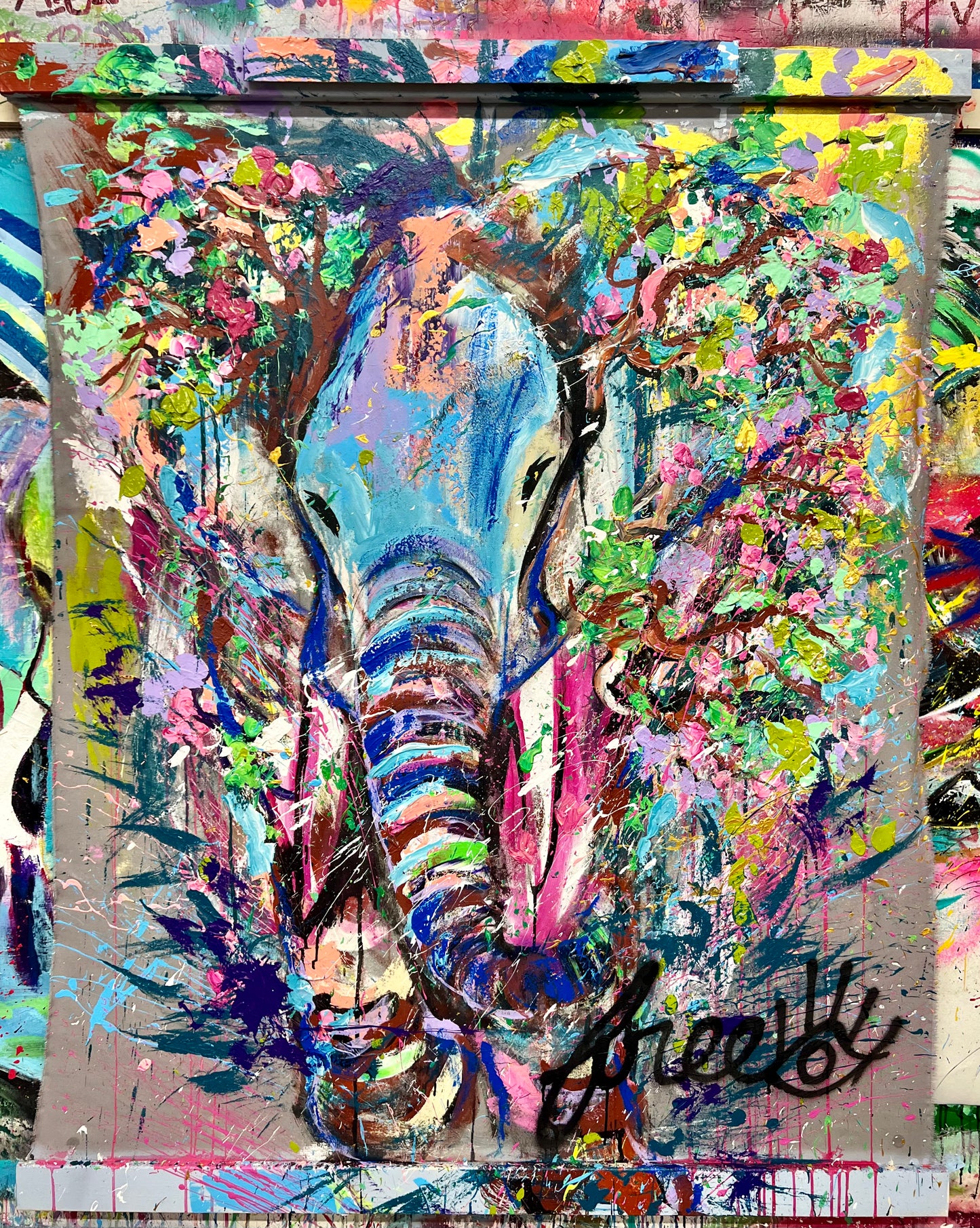 You are loved / Double Sided Elephant Banner / De Fer Troy Hill / December 2023
