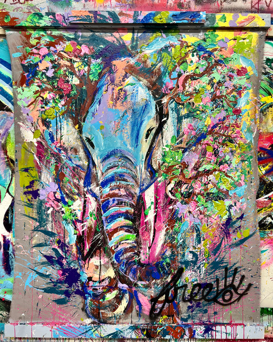 You are loved / Double Sided Elephant Banner / De Fer Troy Hill / December 2023
