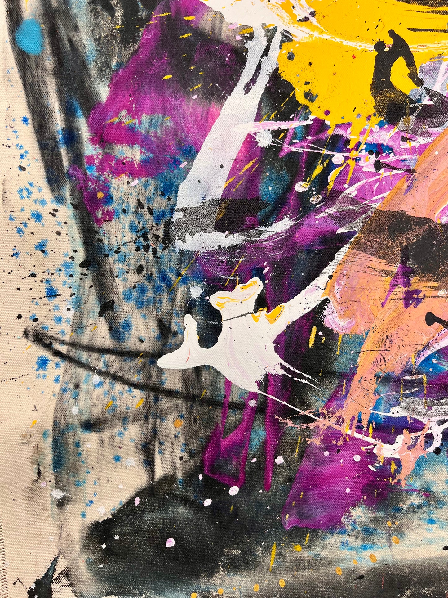 Just Begin / Charcoal & Goldenrod Abstract / March 2025