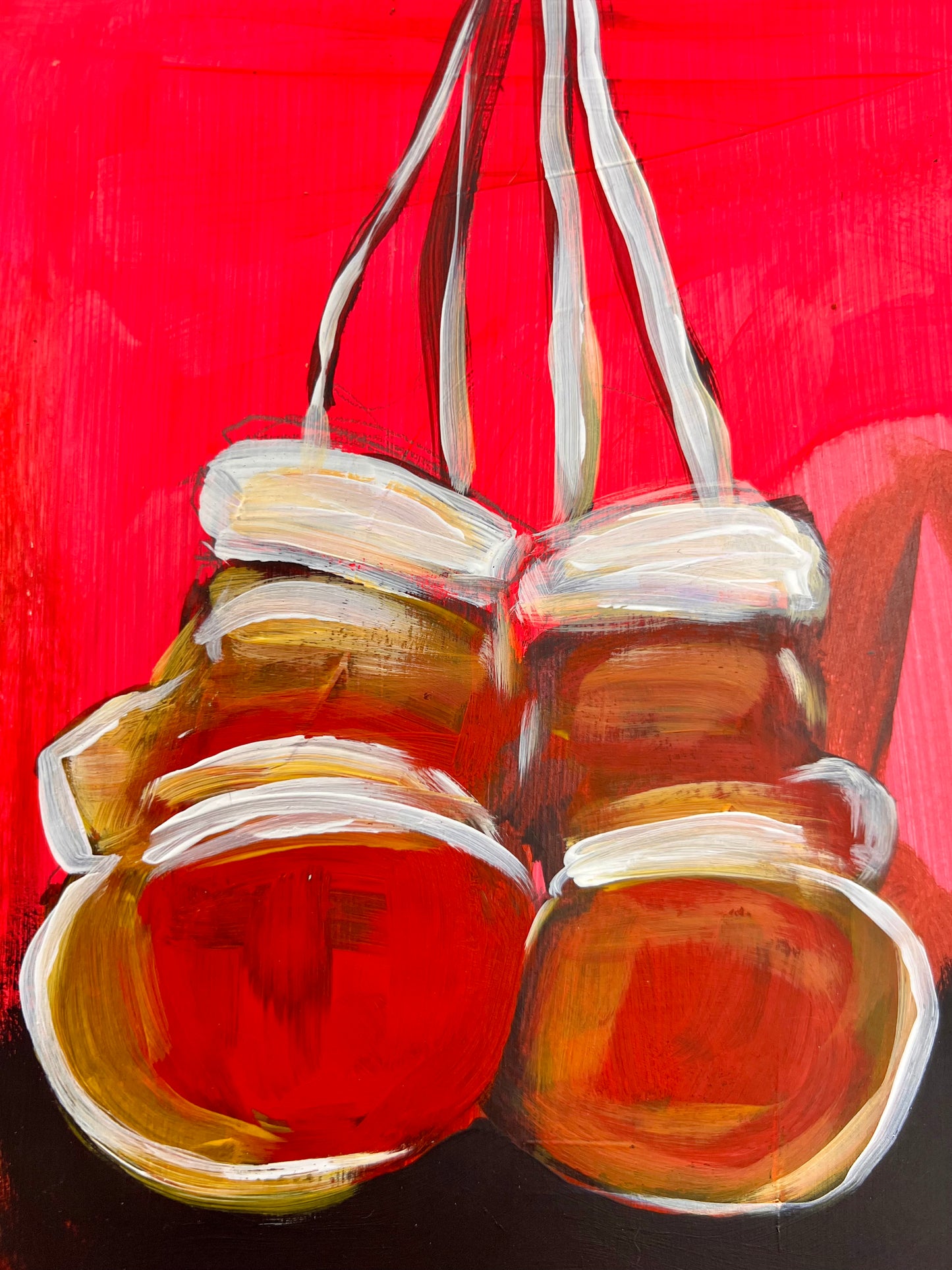 Vibrant Boxing Gloves Sketch / Archival Paper / Sunday Collection / October 2025