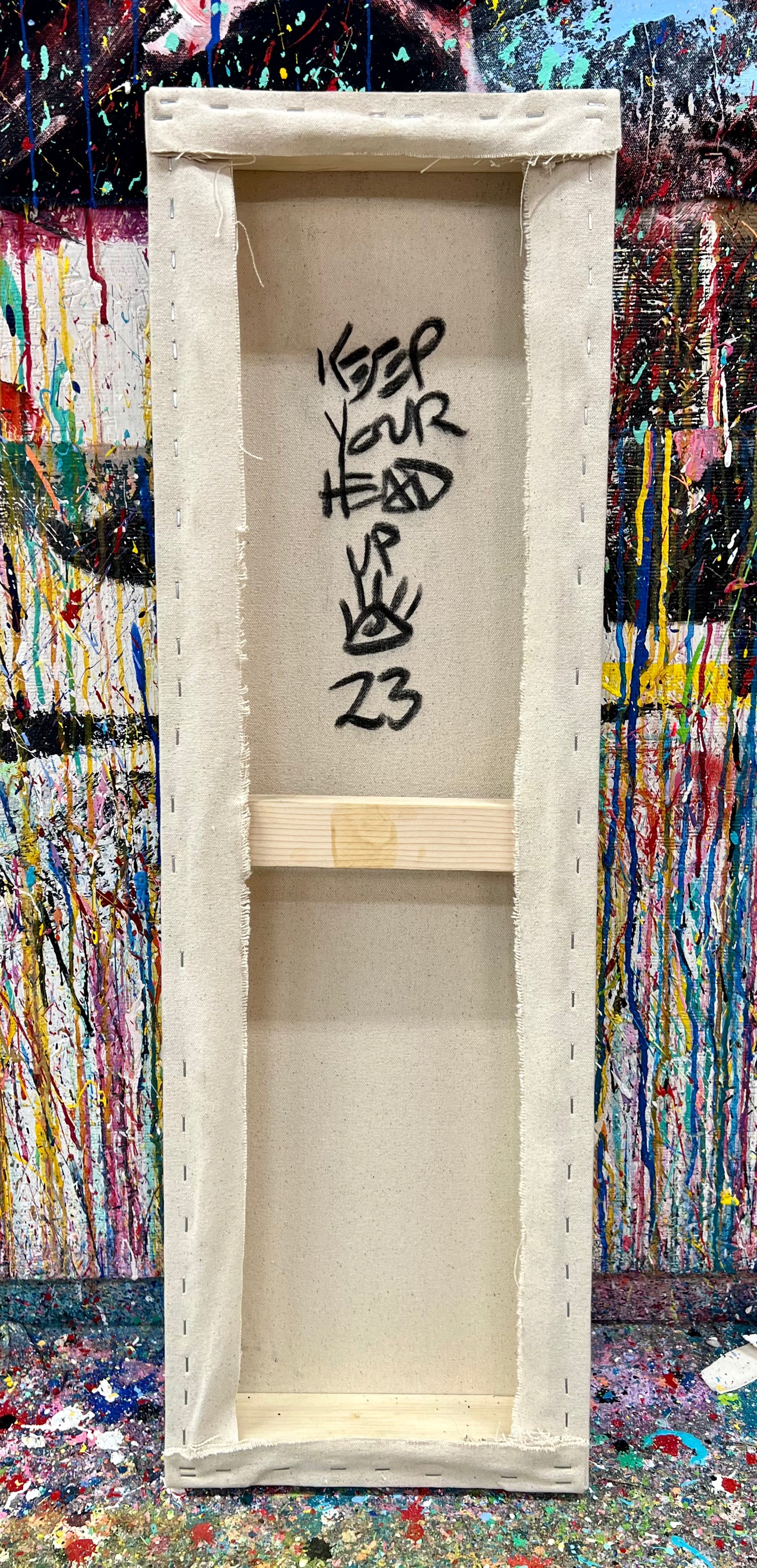 Keep Your Head Up / Neon + Red Giraffe Sketch / November 2023