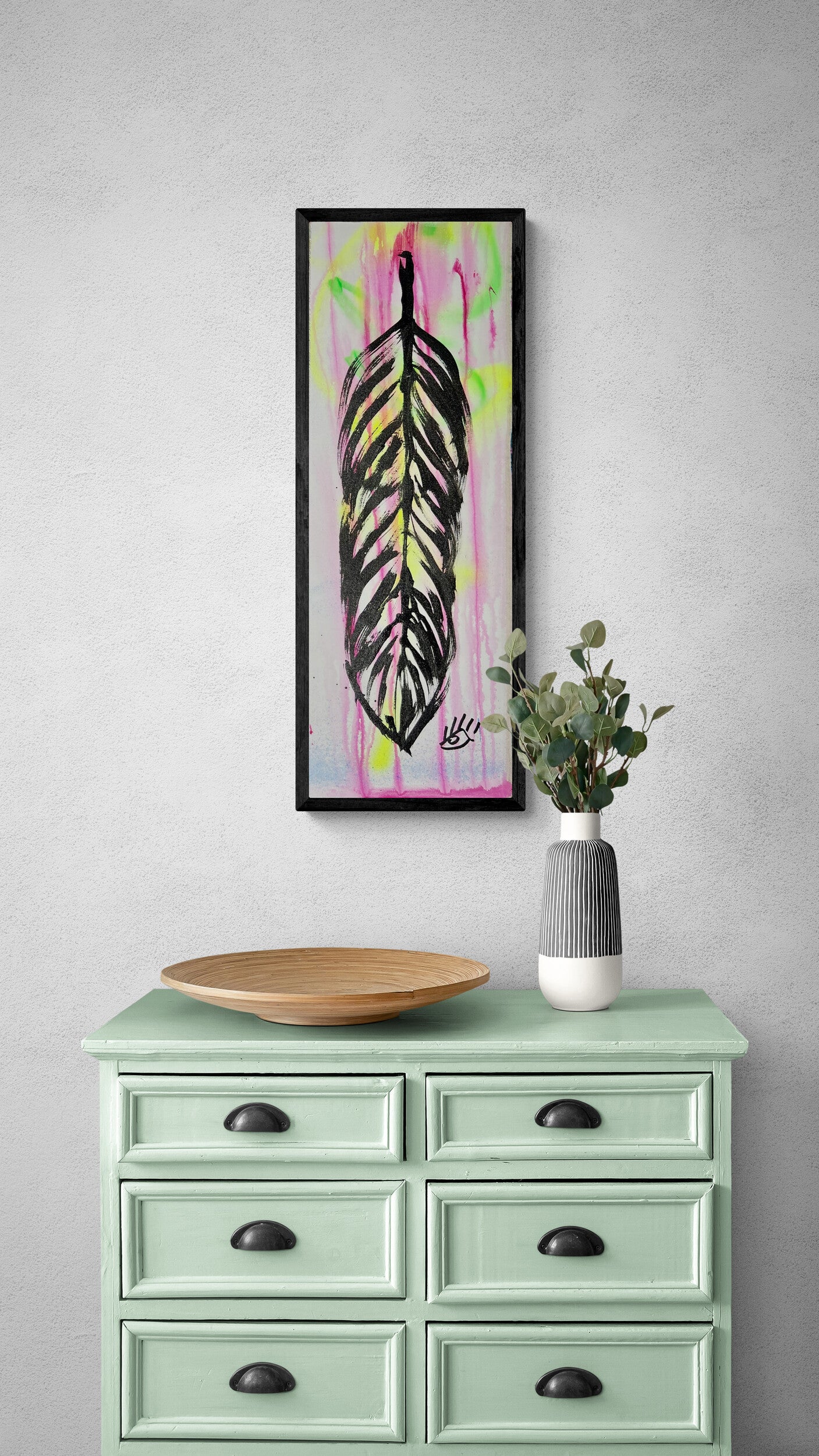 Pink & Yellow / Graffiti Feather / Fall 2024