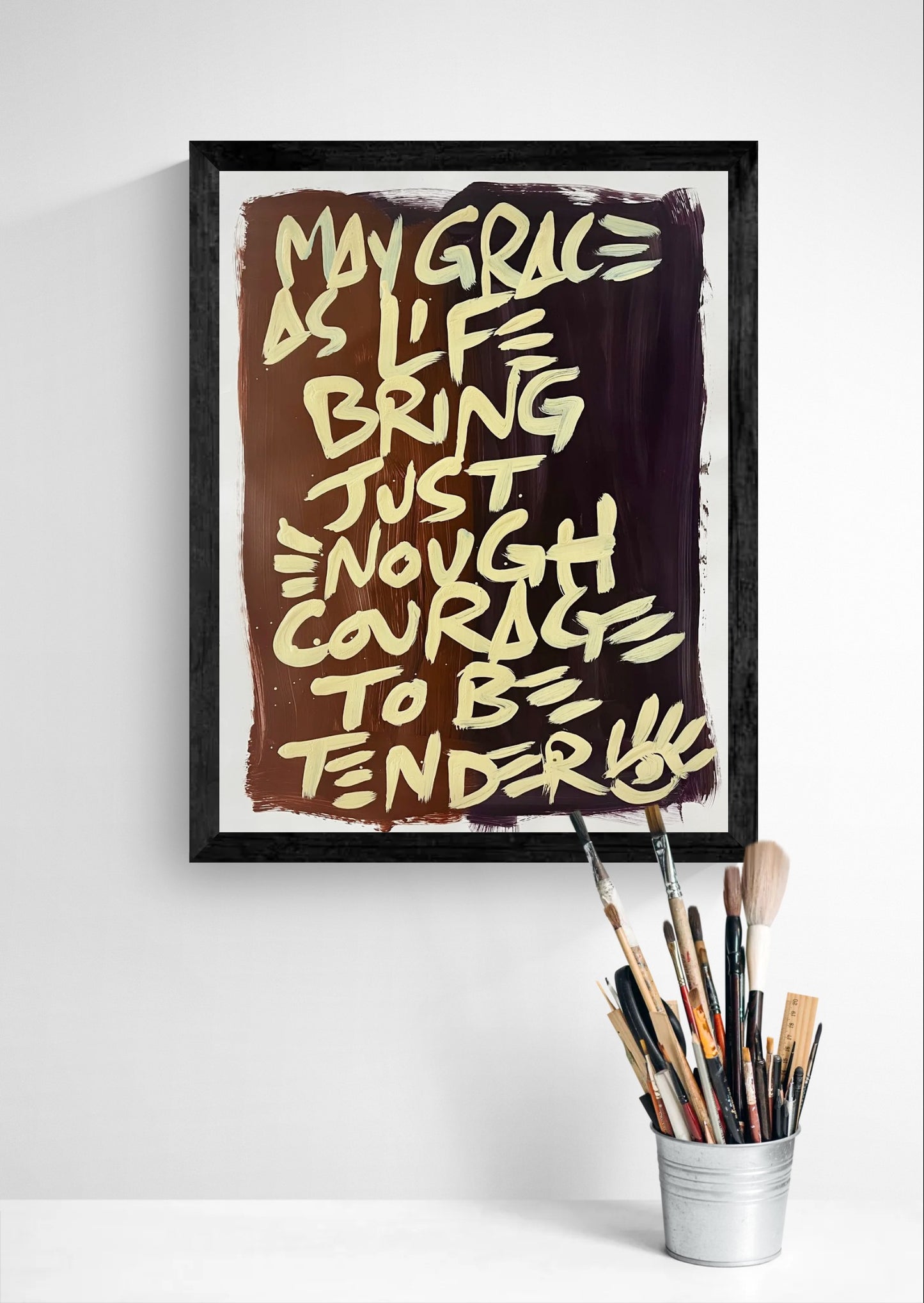 Courage to be Tender / Mahogany Ombré Archival Paper Mantra / Sunday Collection / January 2026