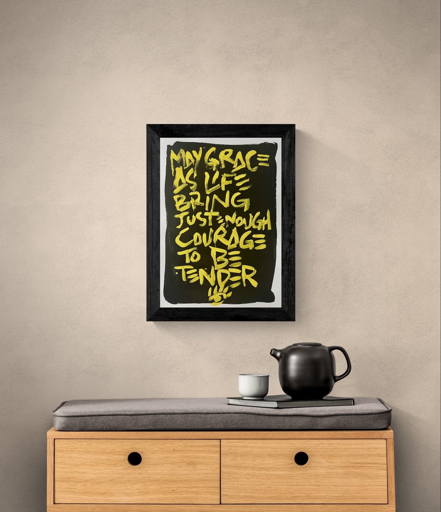 Courage to be Tender / Yellow & Black / Archival Paper Mantra / Sunday Collection / January 2026