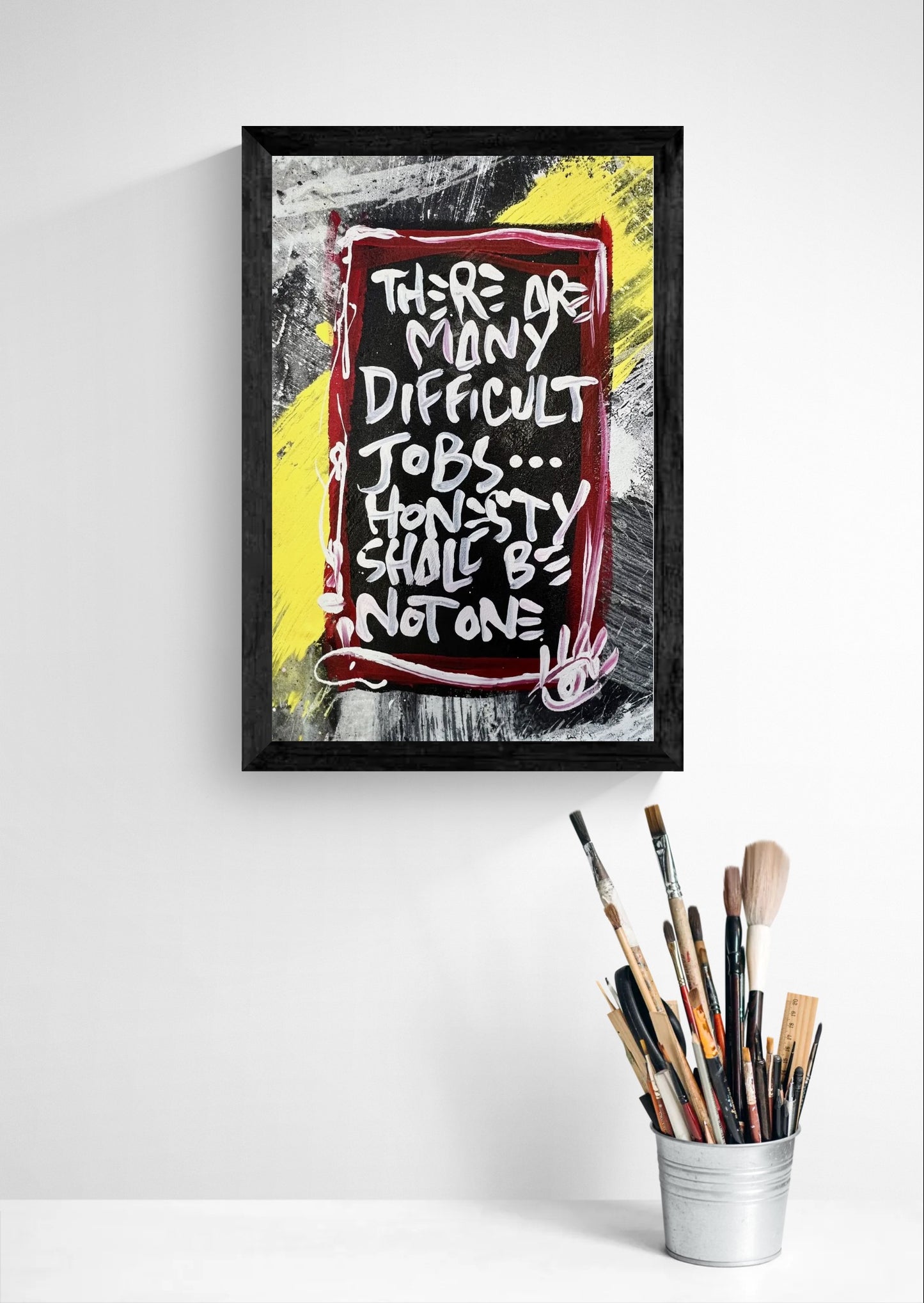 Honesty Not Difficult / Black & Yellow Background / Mantra / April 2026
