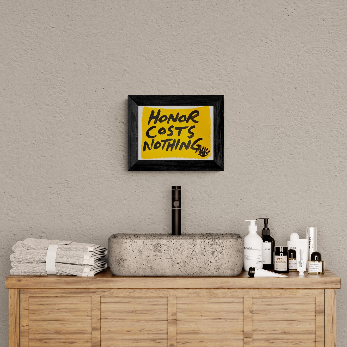 Honor Costs Nothing / Black & Gold Mantra / Archival Paper / Sunday Collection / August 2025