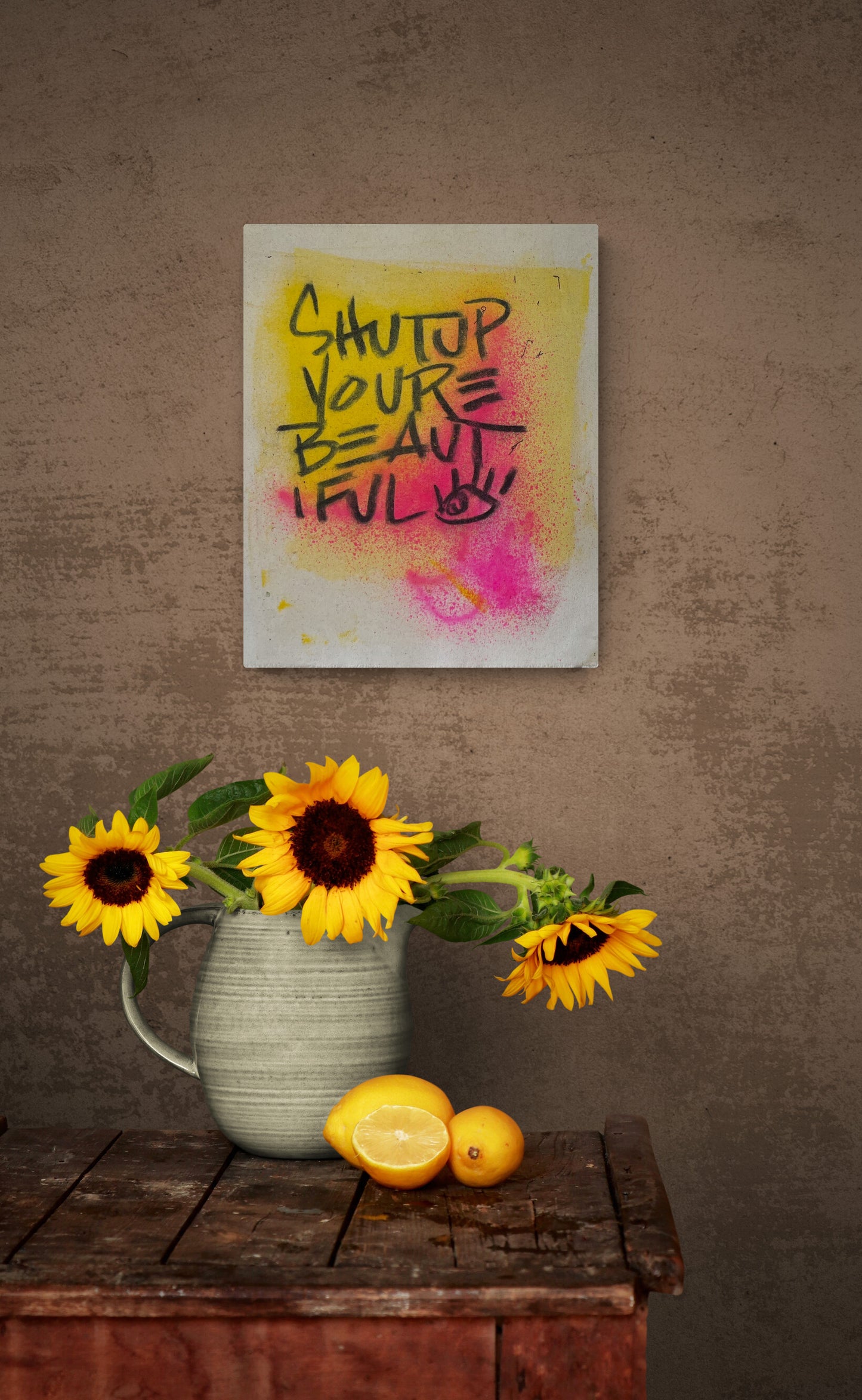 Shut Up Youre Beautiful / Yellow & Hot Pink Mantra 2 / Summer 2024