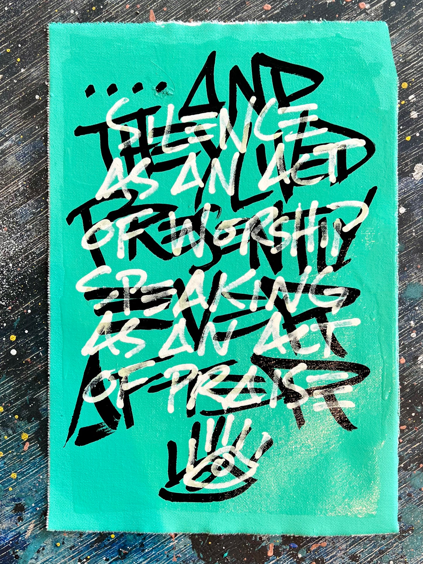Presently ever After+Silence as Worship / mantra / sea foam / July 2023