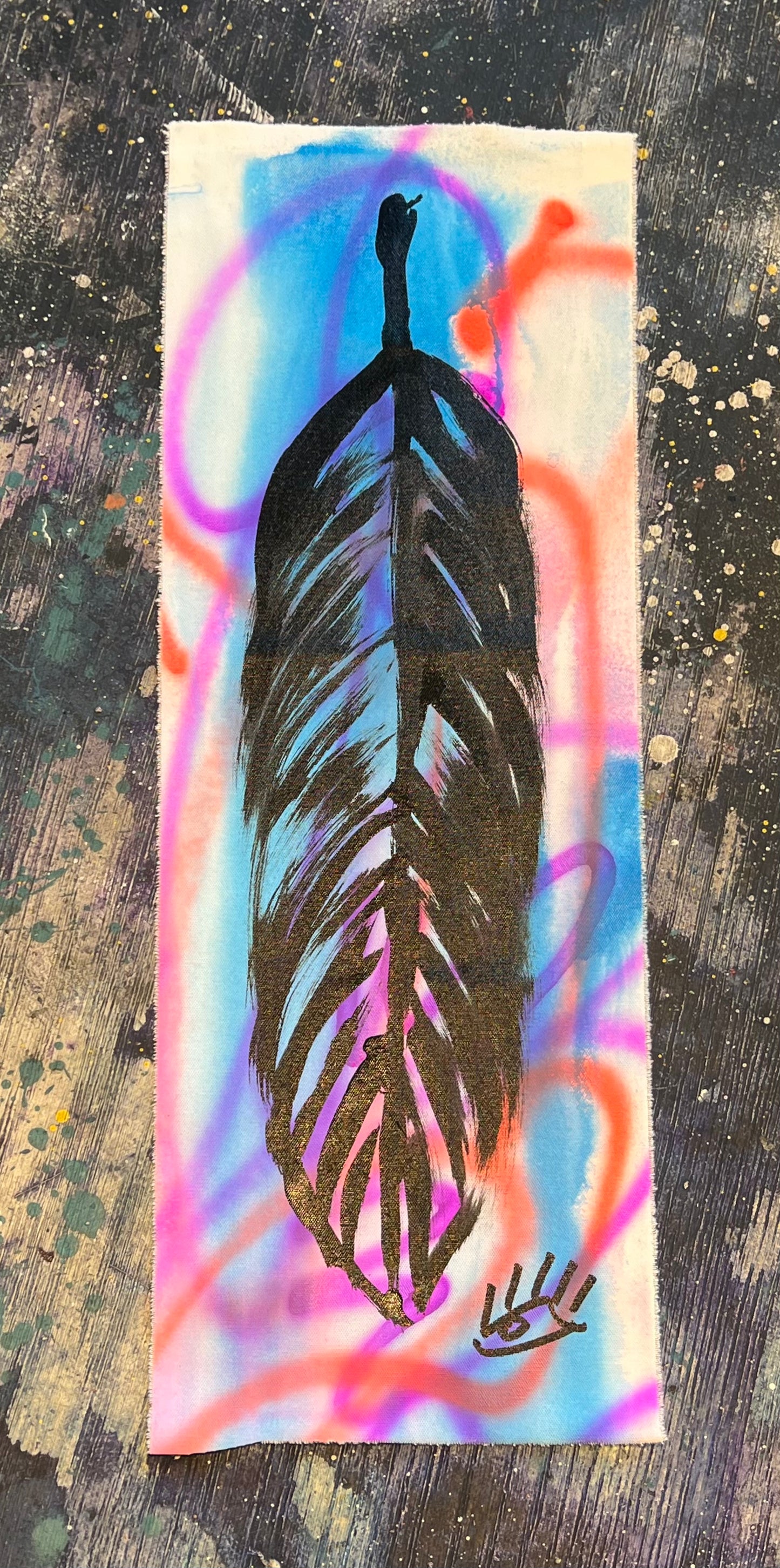 Blue+Orange / abstract feather / August 2023