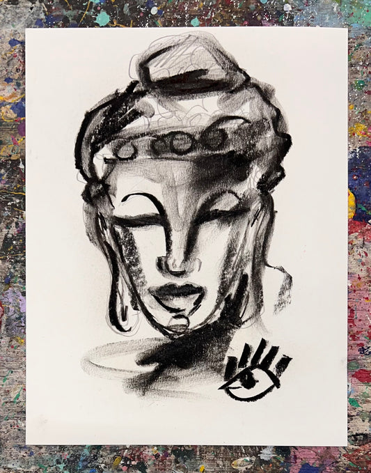 Black & White Buddha Sketch / Archival Paper / Sunday Collection / August 2025
