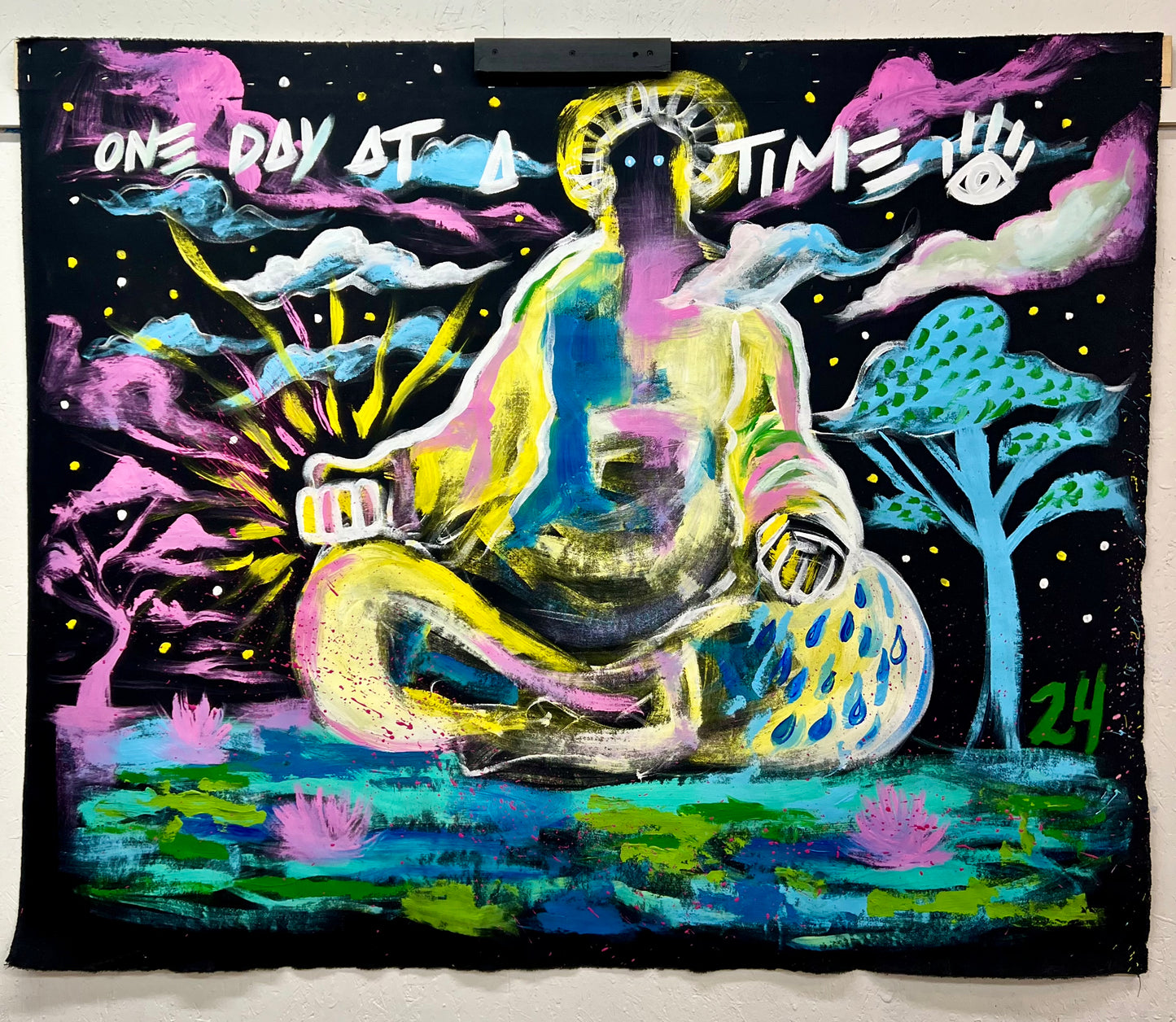 One Day at a Time / Night Sky Lotus Banner / February 2024