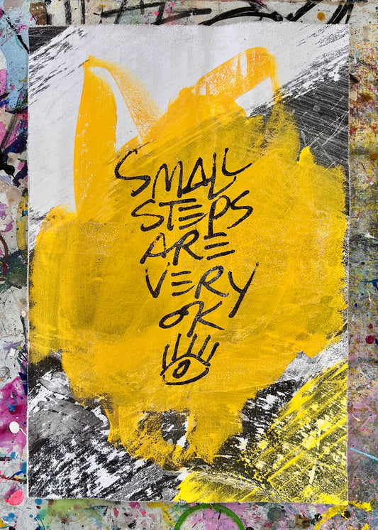 Small Steps/ Abstract Black & Yellow Mantra / August 2026