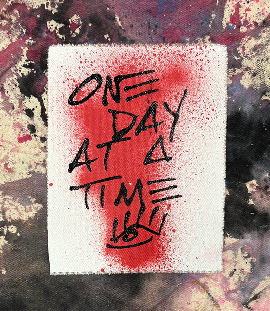 One Day at a Time 1 / red, black & white pocket art / January 2024