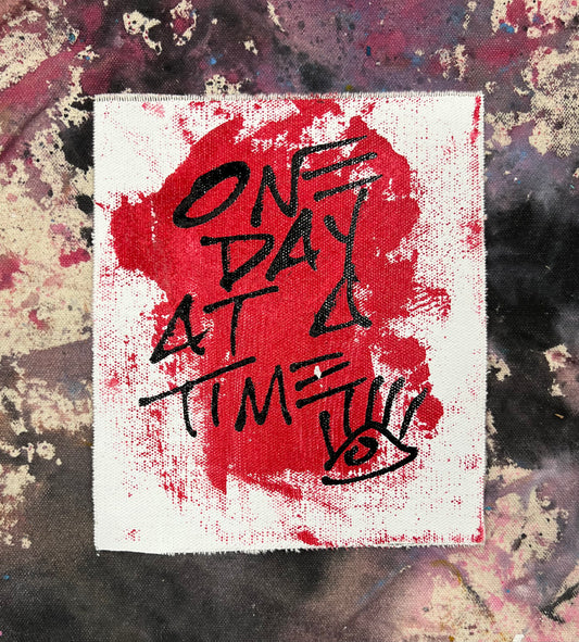 One Day at a Time 2 / red, black & white pocket art / January 2024