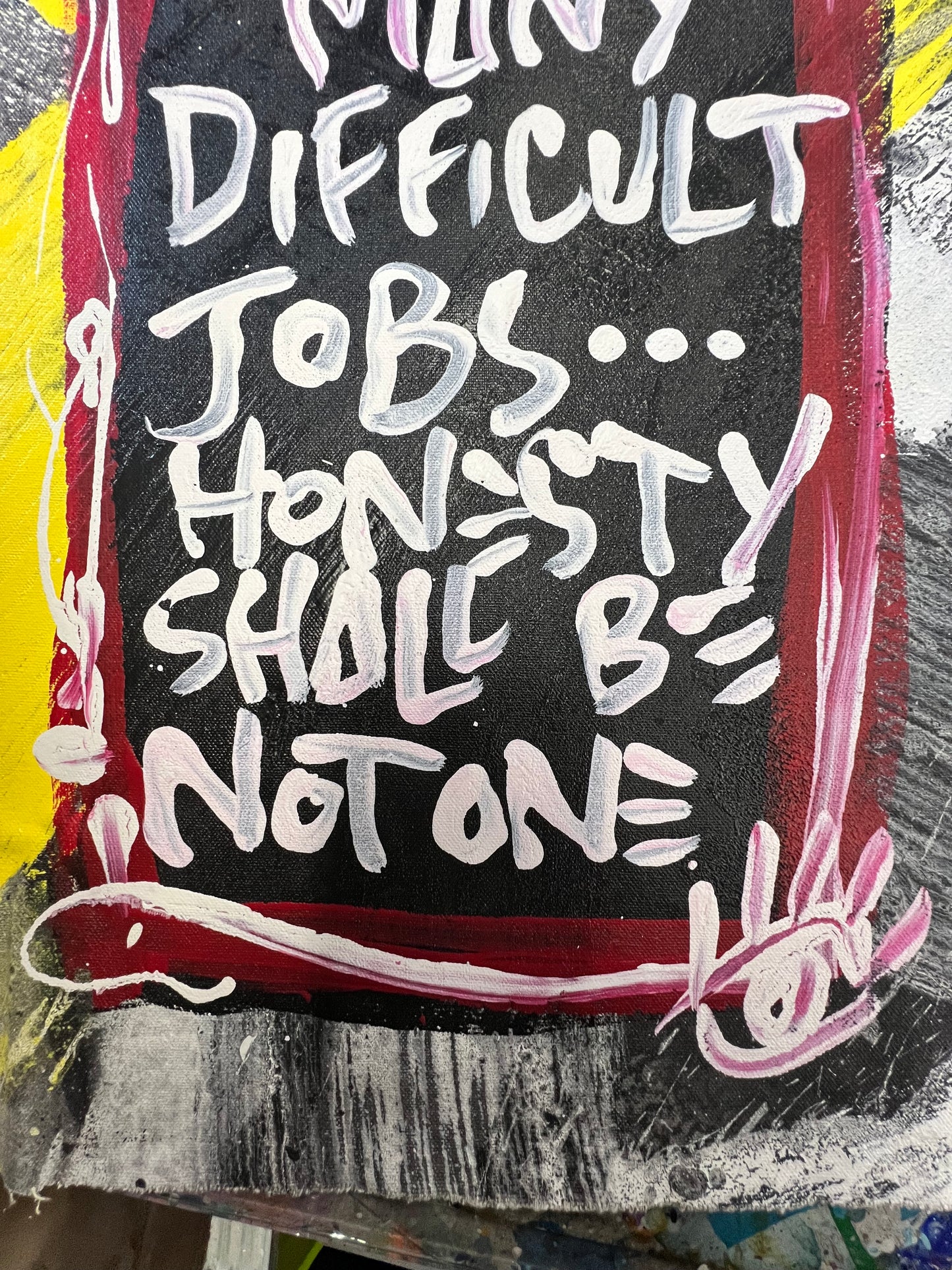 Honesty Not Difficult / Black & Yellow Background / Mantra / April 2026