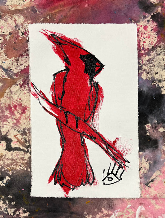 Cardinal Sketch 4 / red, black & white / January 2024