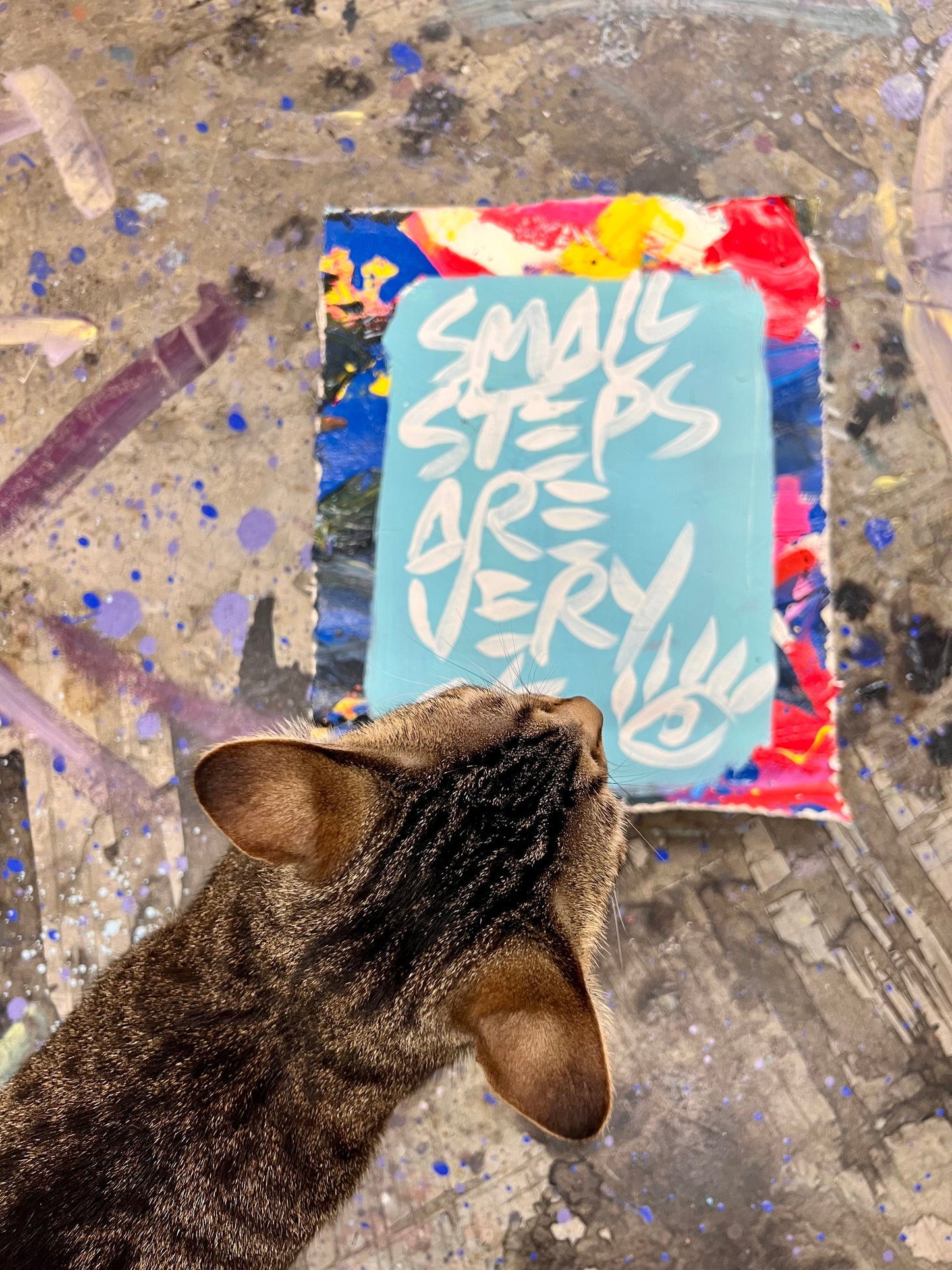 Small Steps / Blue, Red, & White / Abstract Mantra / June 2026