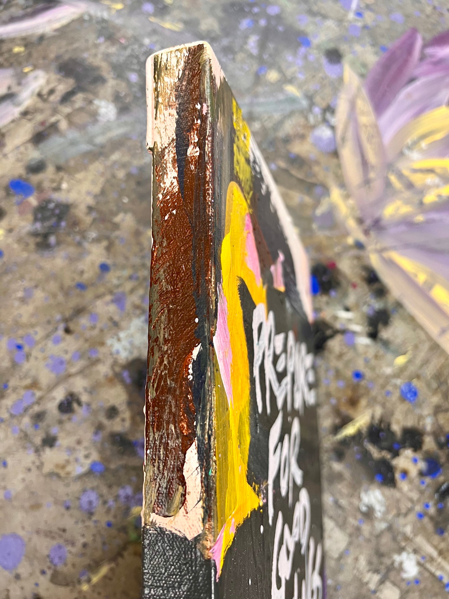 Prepare For Good Things / Purple, Black, & Gold / Abstract Stretched Mantra / June 2026