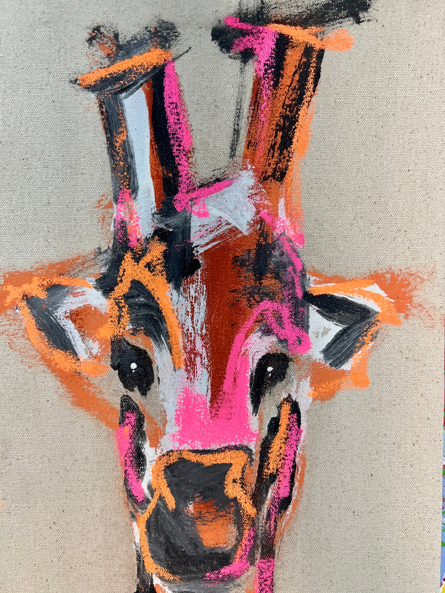 Keep Your Head Up / Orange + Pink Giraffe Sketch / November 2023
