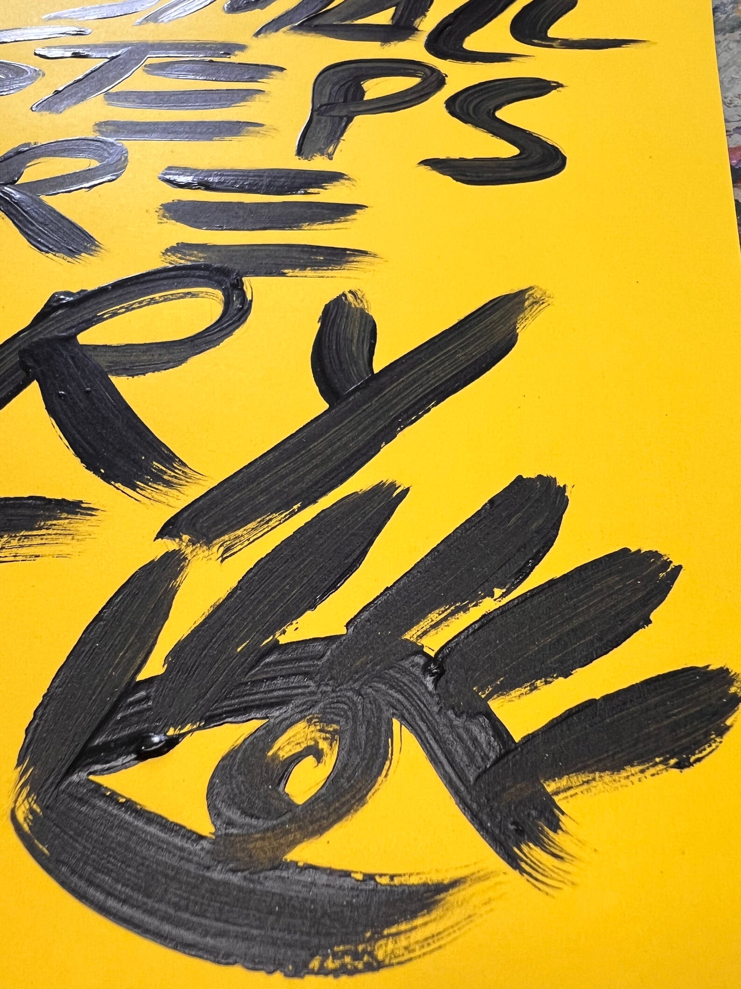 Small Steps / Black & Yellow Archival Paper Mantra / BOGO Originals / August 2025