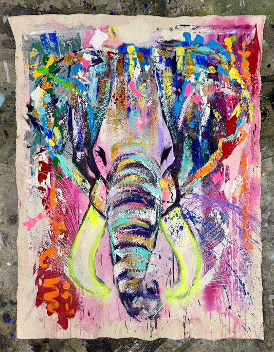 Prepare For Good Vibes / Throwback Vibrant Collage Elephant / Winter 2025