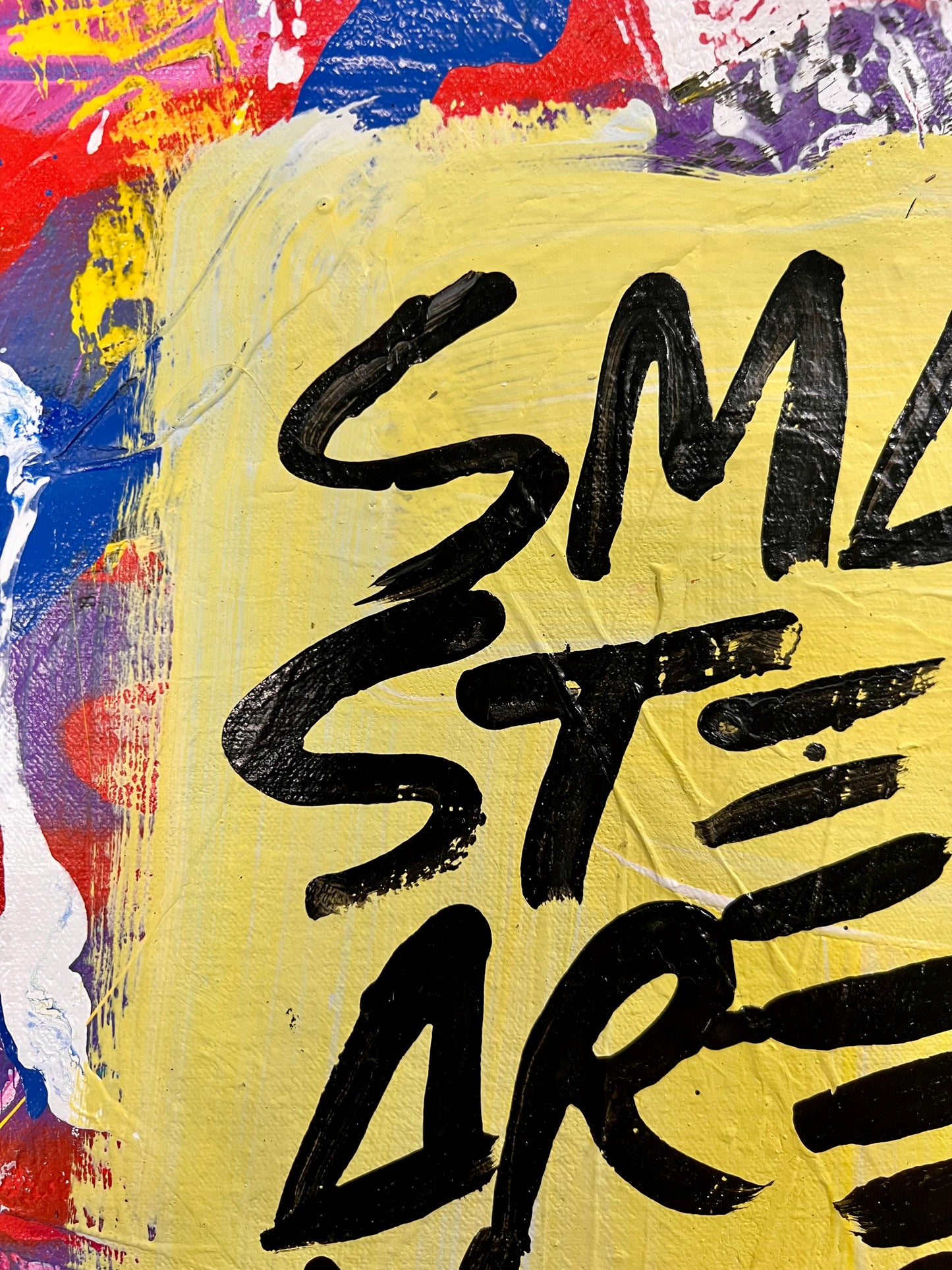 Small Steps / Yellow, Red, & White / Abstract Mantra / June 2026