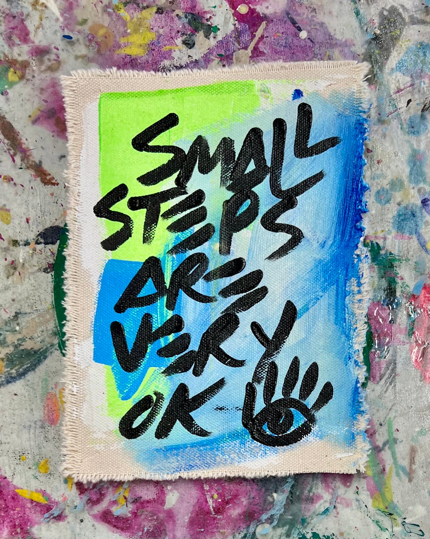 Small Steps Are Very Ok / Blue & Green / Pocket Art / September 2024